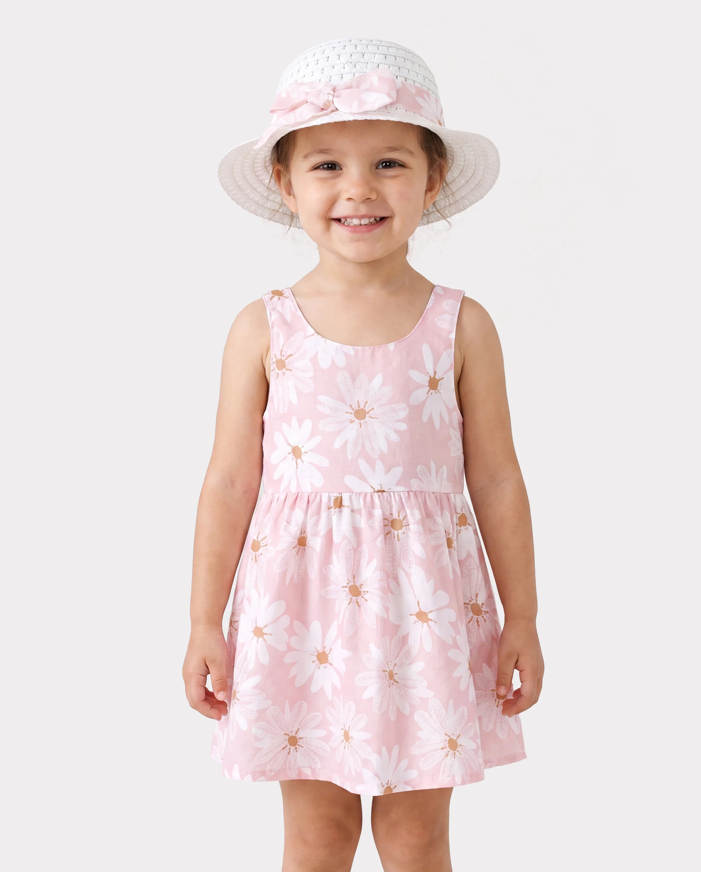 2pcs Baby Girl Little Daisy Bowknot Dress Set Pink - Image 7