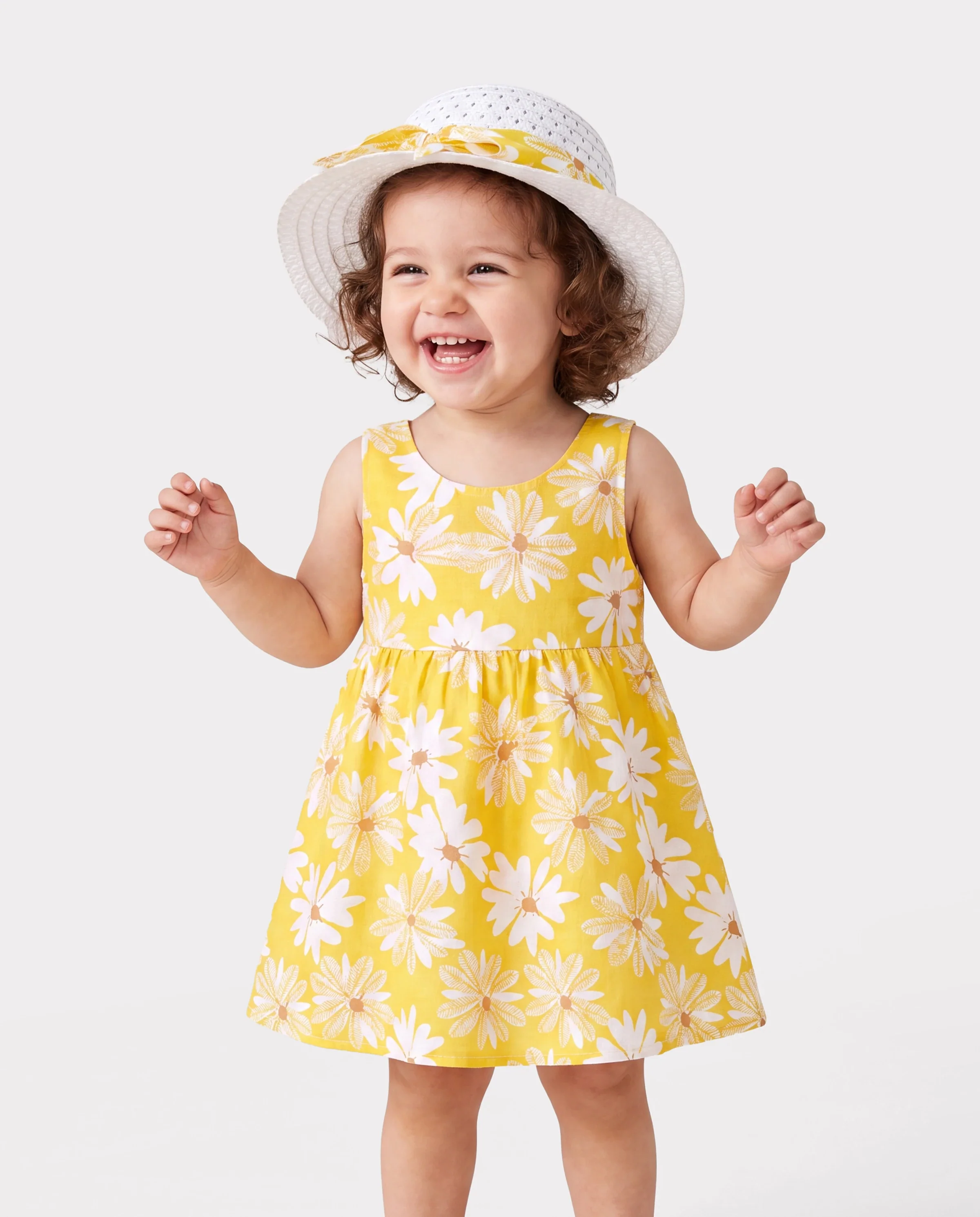 2pcs Baby Girl Little Daisy Bowknot Dress Set Yellow - Image 7