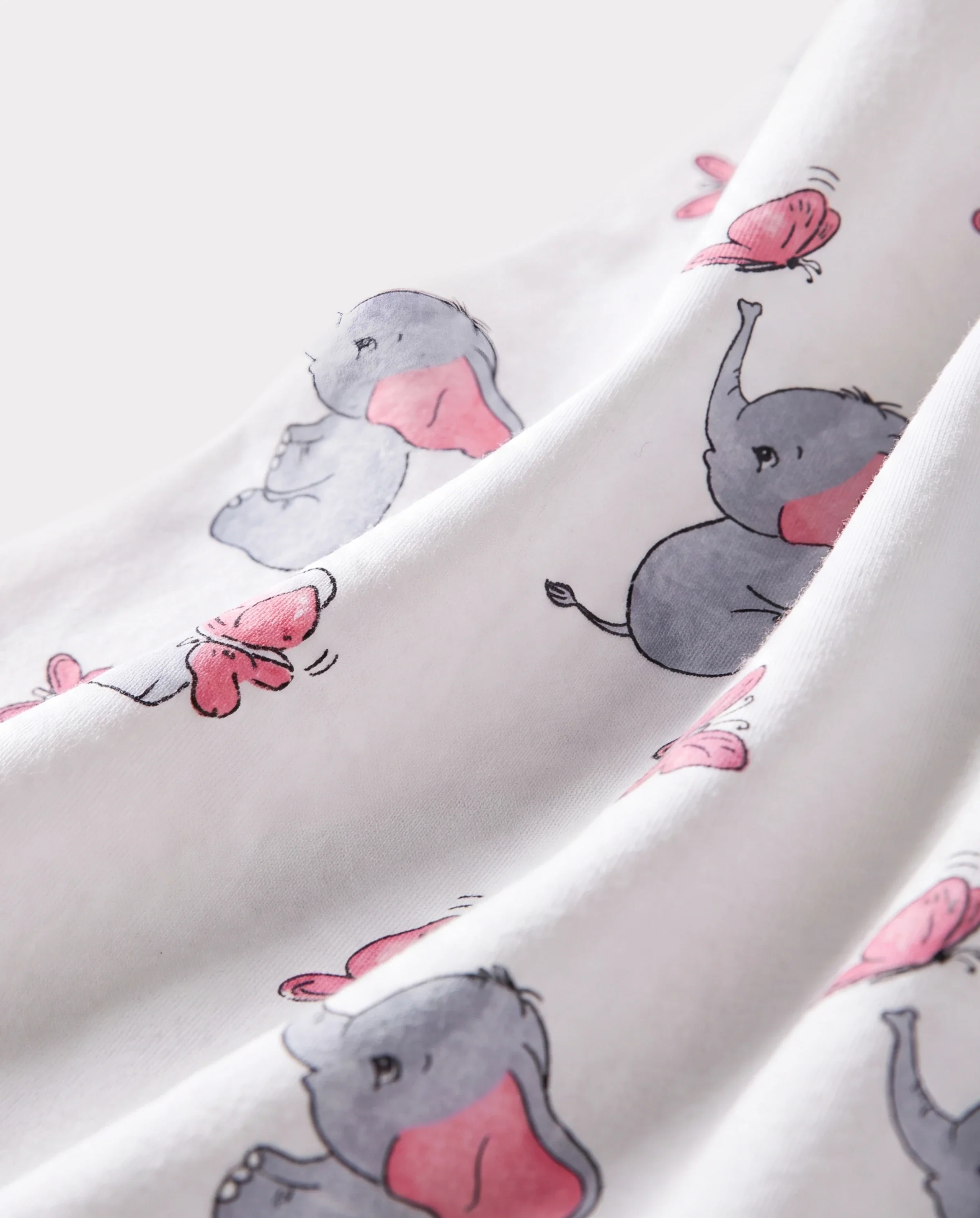 2pcs Baby Girl Pink Cardigan and Elephant Print Dress Set Pink - Image 4