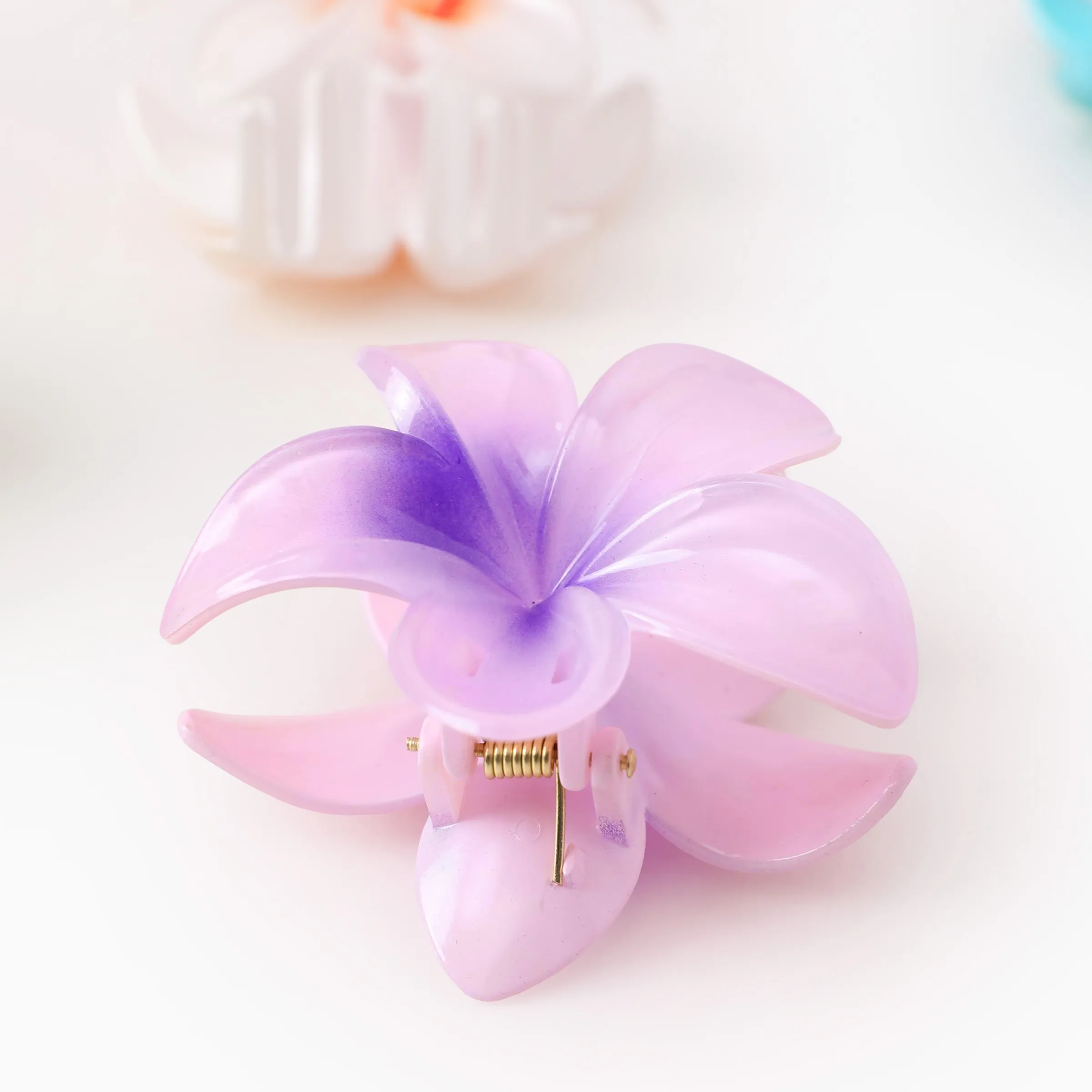 6-Pack Colorful Flower Hair Claw Clips - Image 3