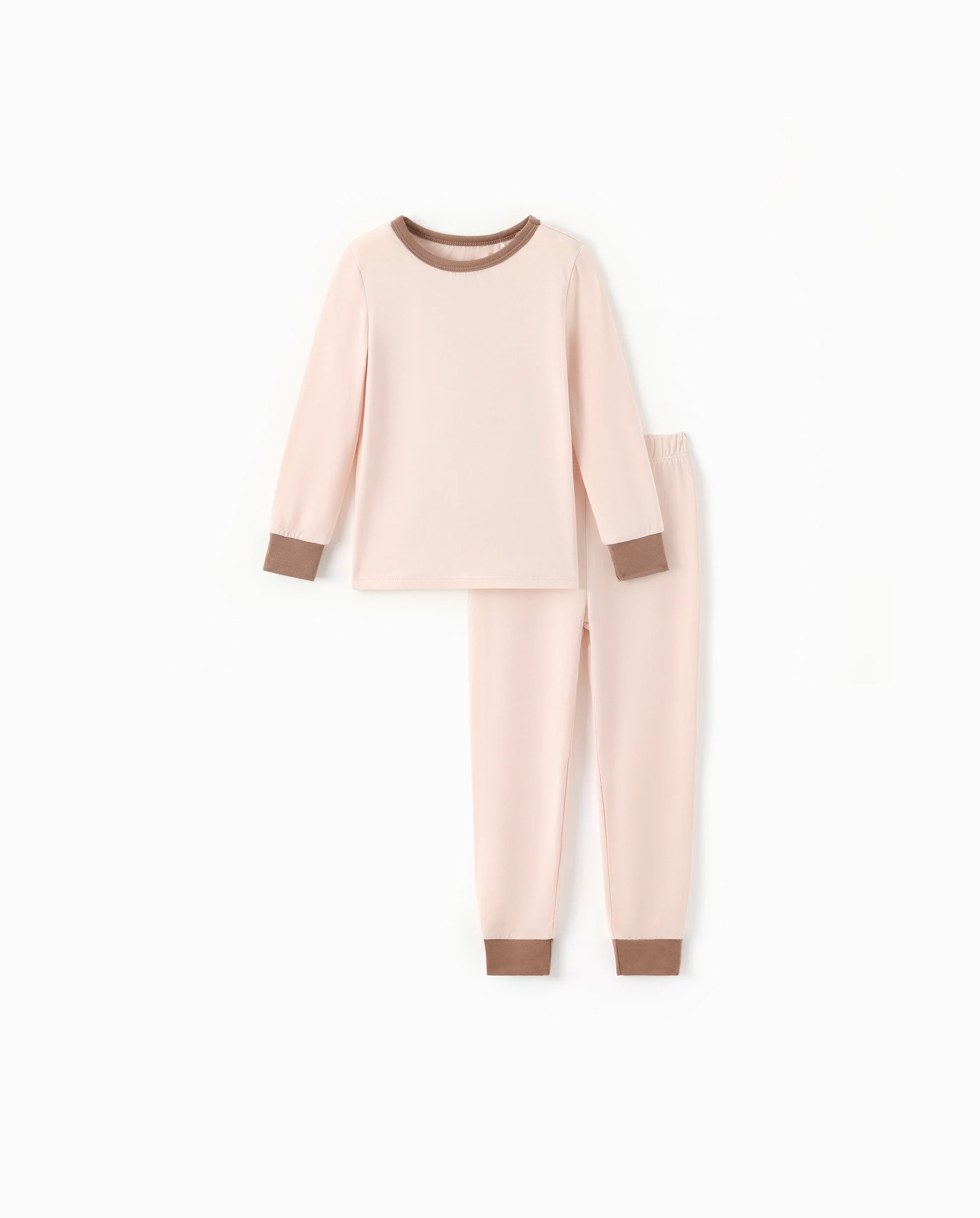 Baby 2-piece Tencel Modal Pajamas Set for Girls / Boys ( Snug-Fitting ) Apricot - Image 5