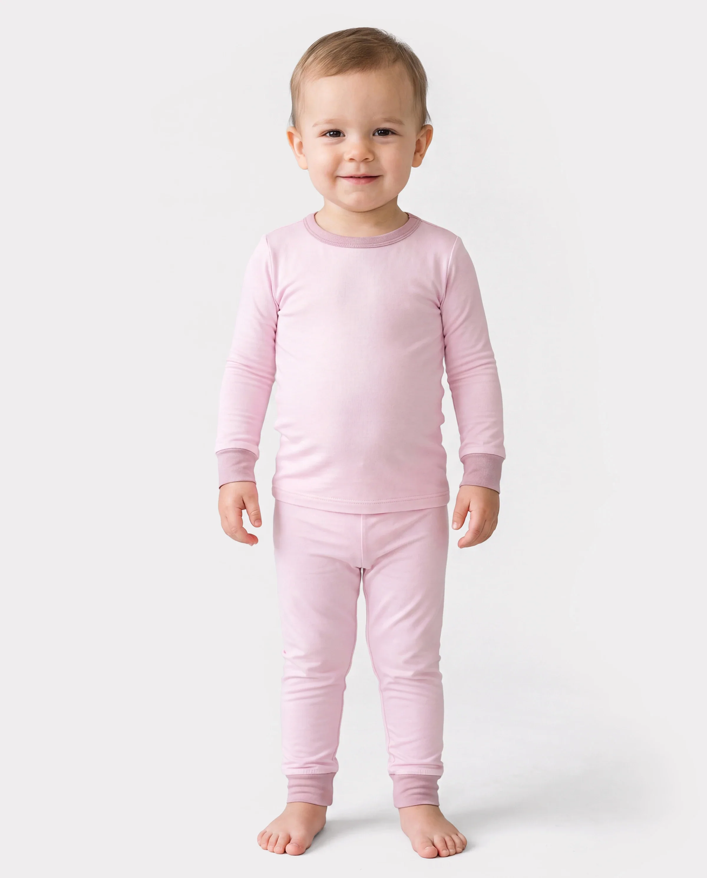 Baby 2-piece Tencel Modal Pajamas Set for Girls / Boys ( Snug-Fitting ) Pink