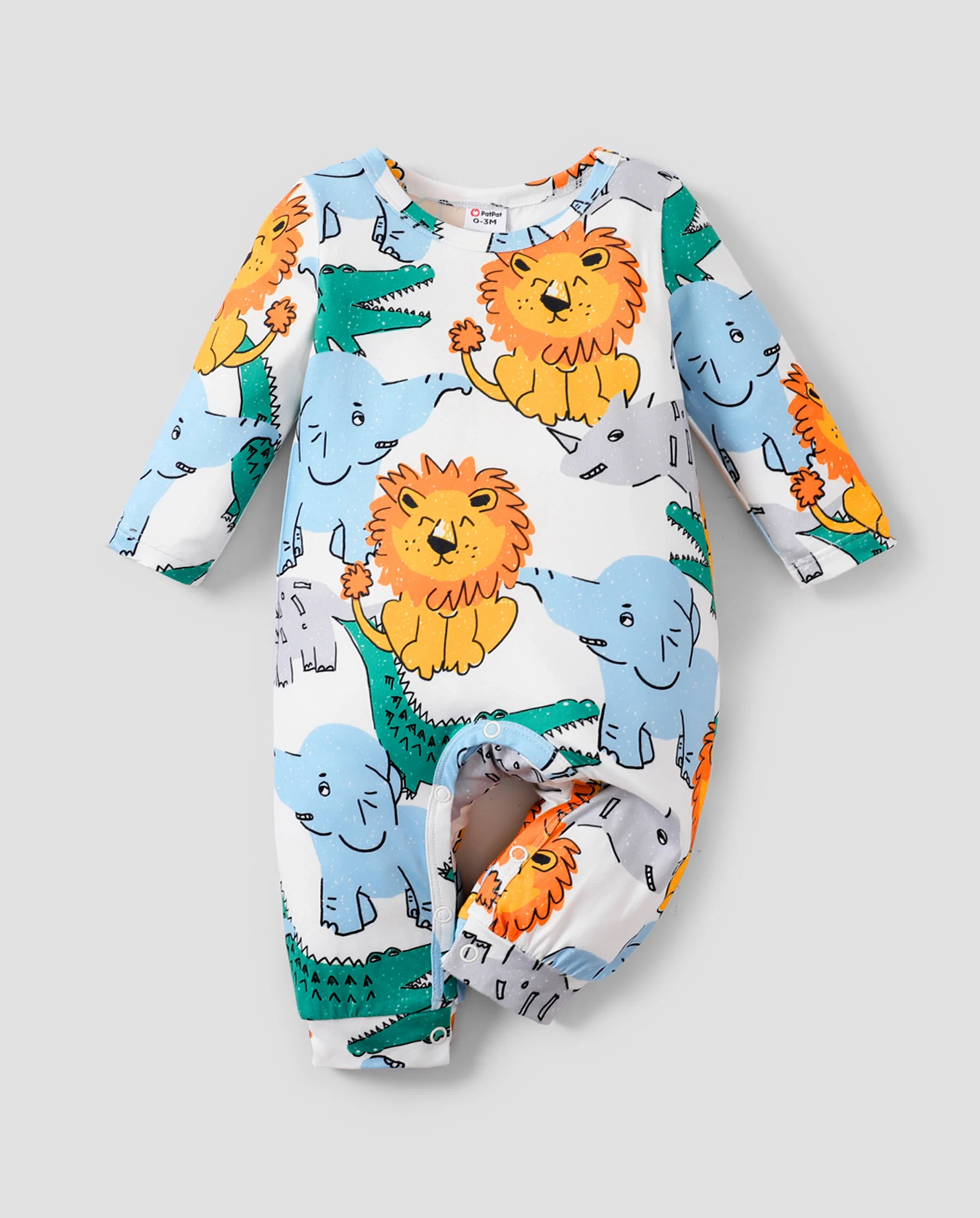 Baby Boy Childlike Panda Button Long Sleeves Jumpsuit Multi-color - Image 6