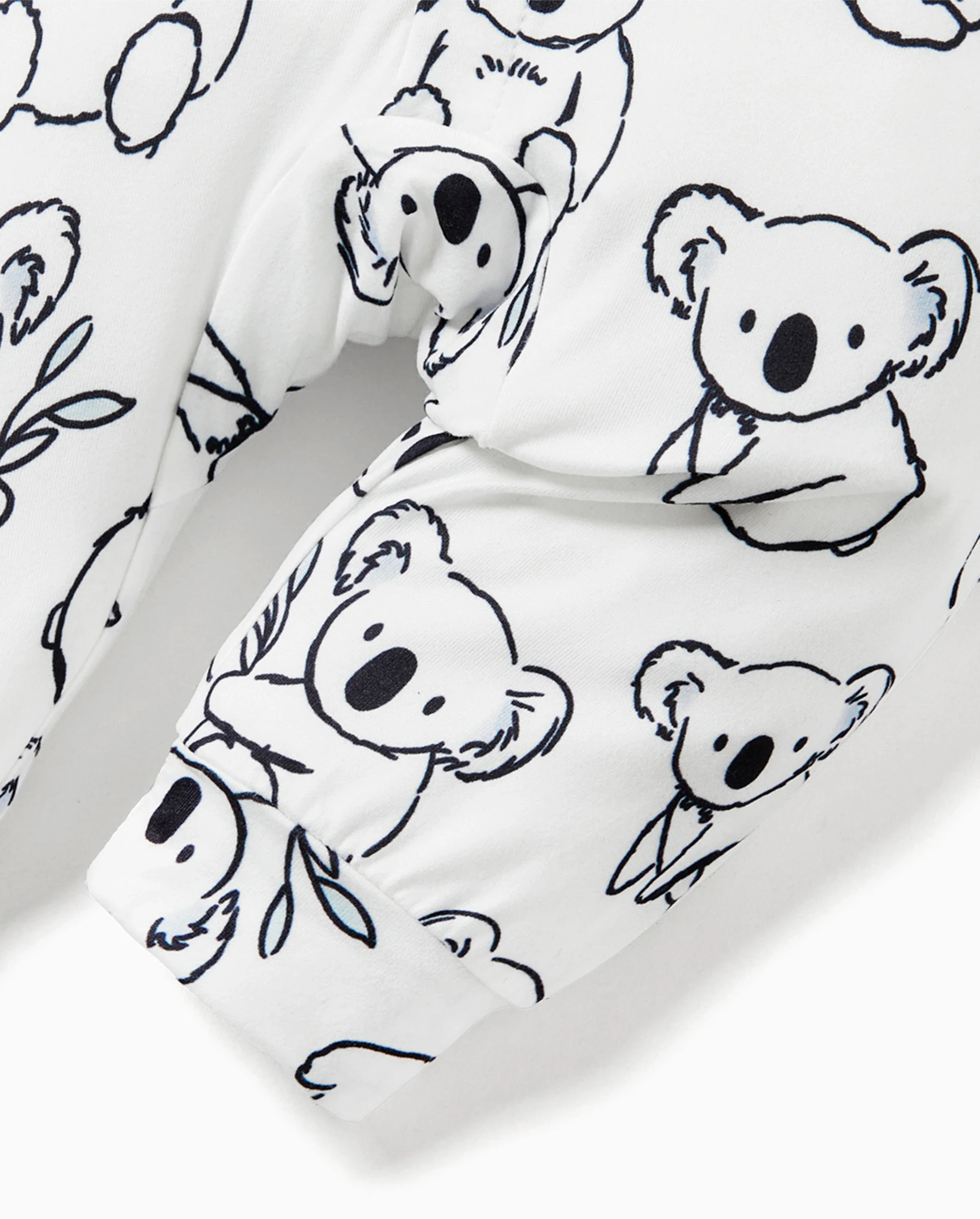 Baby Boy Childlike Panda Button Long Sleeves Jumpsuit White - Image 4