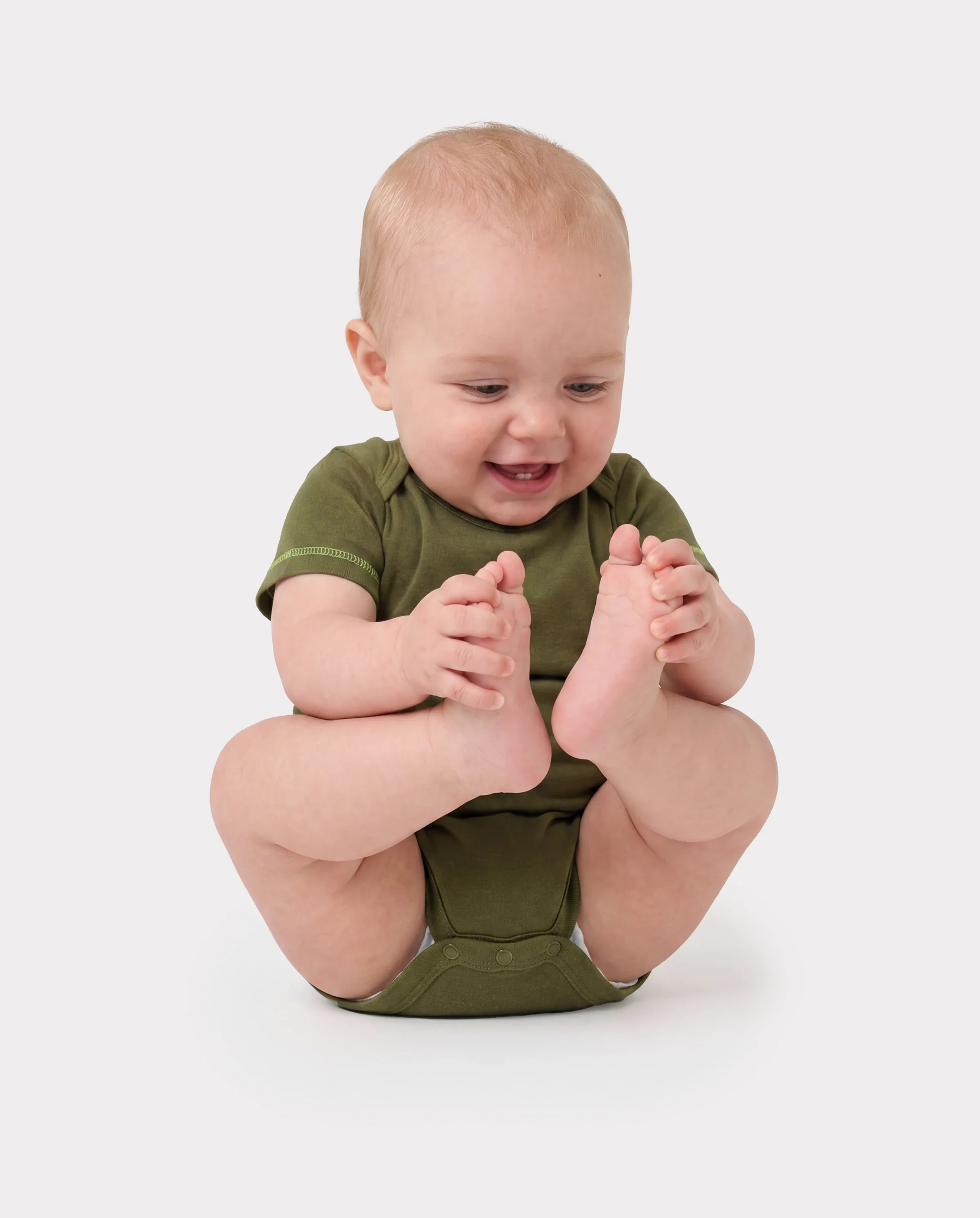 Baby Boy/Girl 3-Pack Lyocell Solid Color Romper Dark Green - Image 3