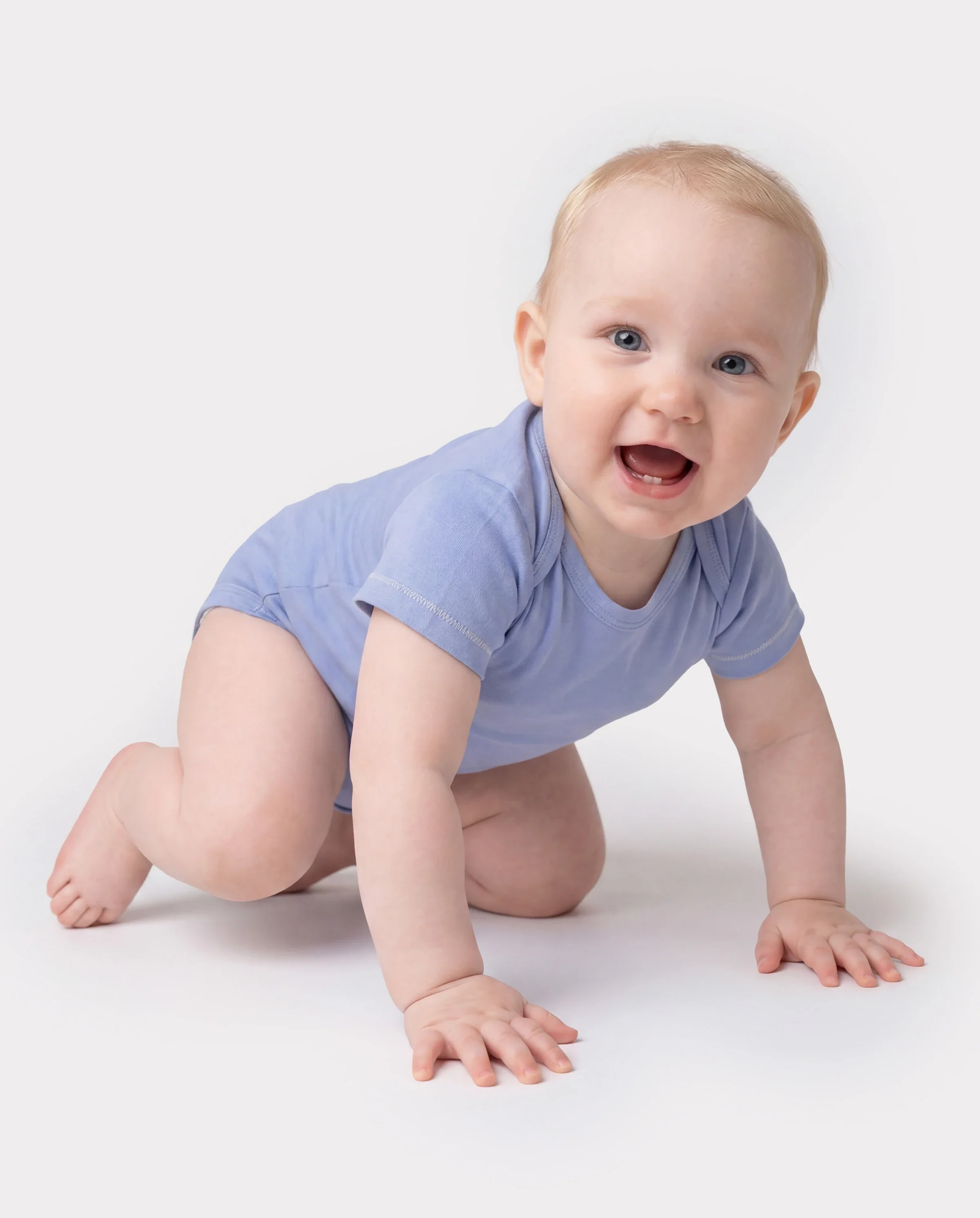 Baby Boy/Girl 4-Piece Modal Solid Color Rompers Set Light Green - Image 3