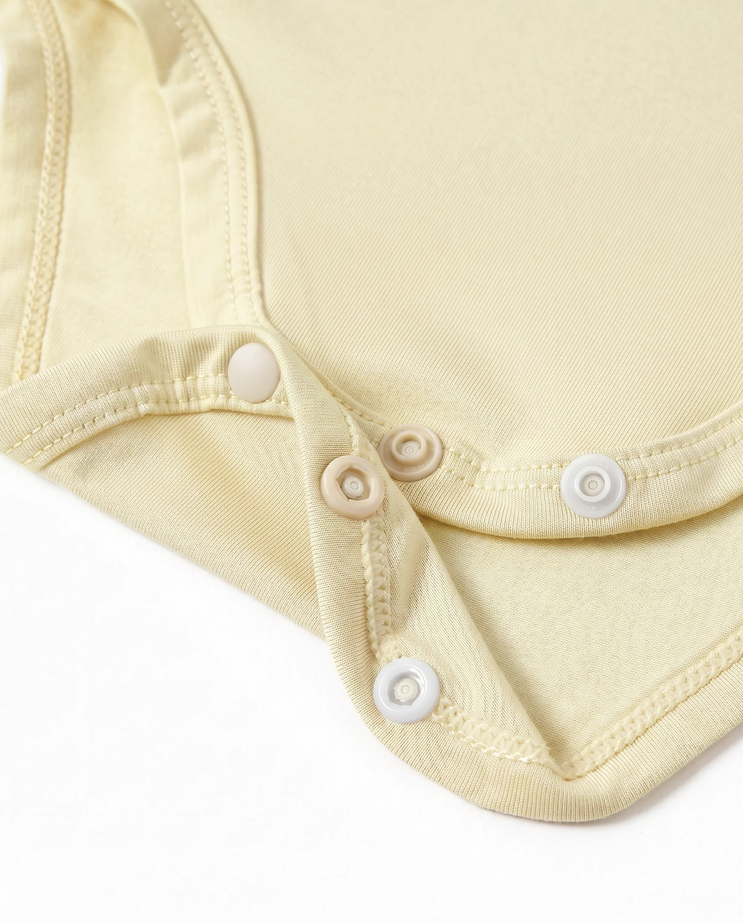 Baby Boy/Girl 4-Piece Modal Solid Color Rompers Set Pale Yellow - Image 4