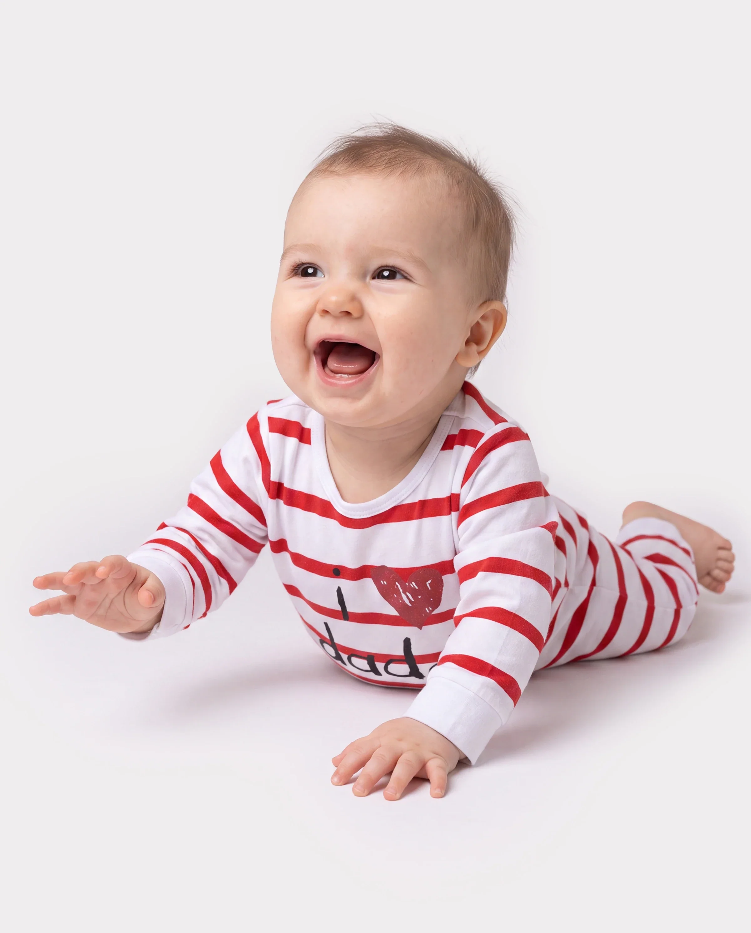Baby Boy/Girl 95% Cotton Long-sleeve Love Heart Letter Print Stars/Striped Jumpsuit Red - Image 2