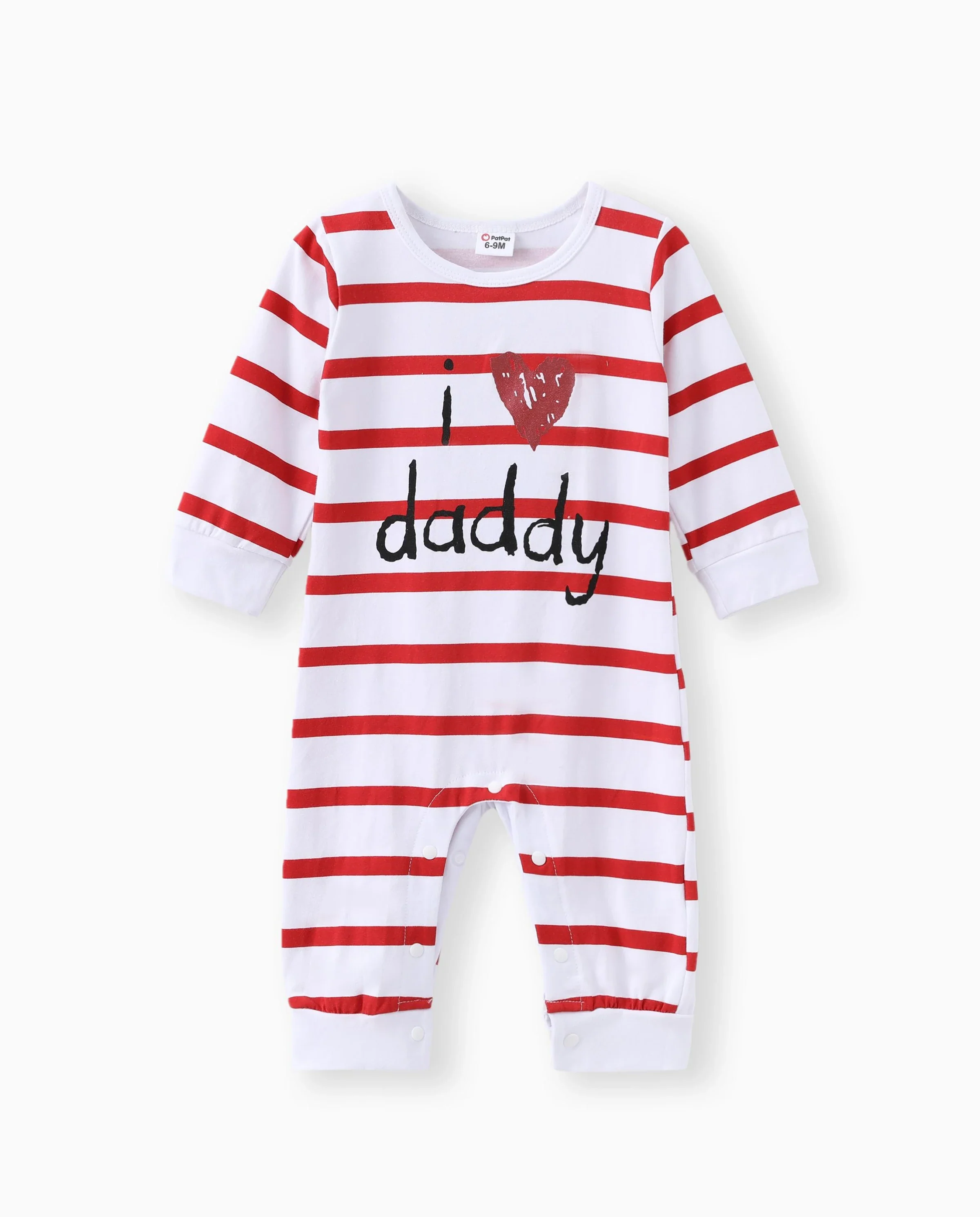 Baby Boy/Girl 95% Cotton Long-sleeve Love Heart Letter Print Stars/Striped Jumpsuit Red - Image 6
