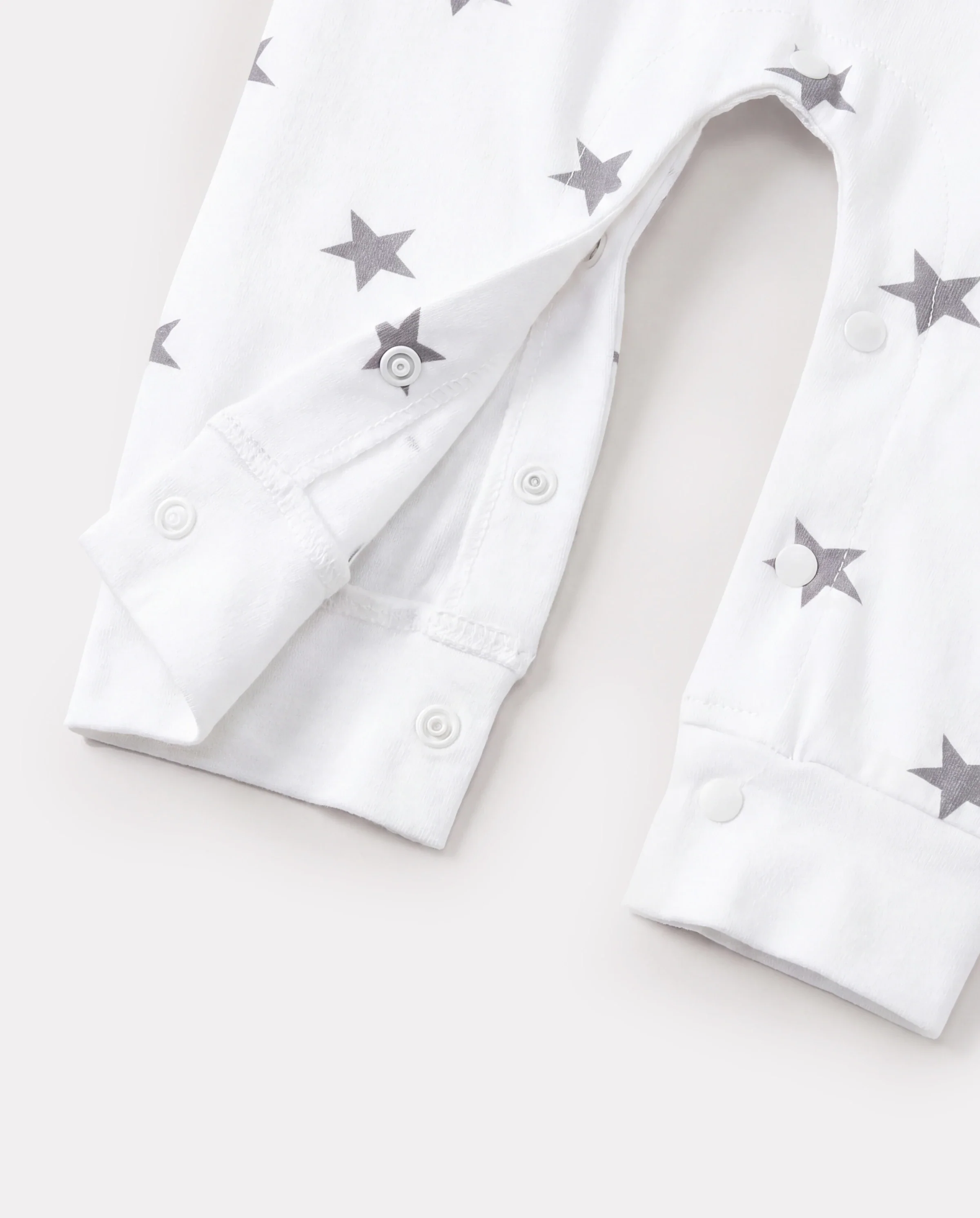 Baby Boy/Girl 95% Cotton Long-sleeve Love Heart Letter Print Stars/Striped Jumpsuit White - Image 4