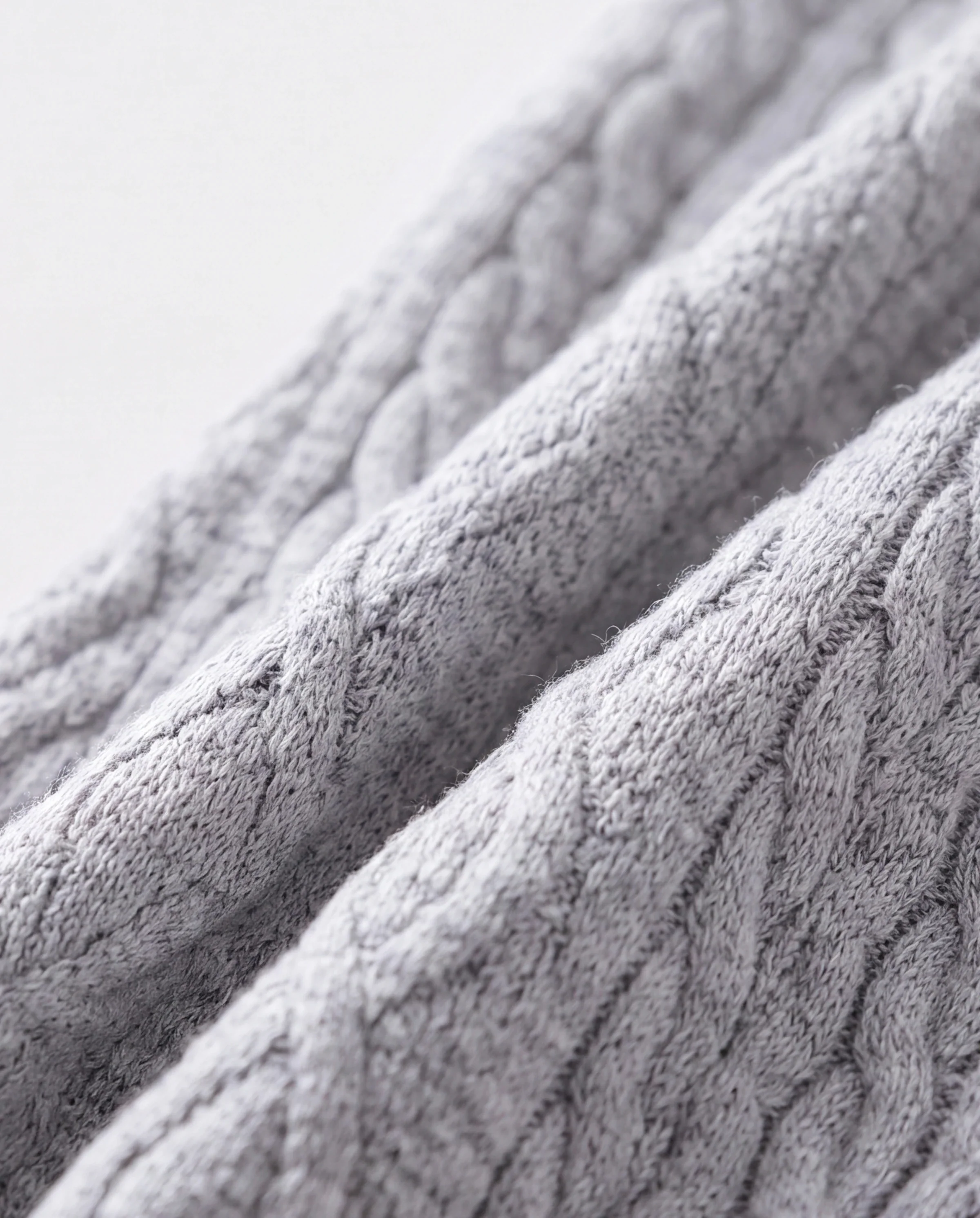Baby Boy/Girl Clothes 2pcs Solid Knitted Sweatshirt and Pants Set Light Grey - Image 5