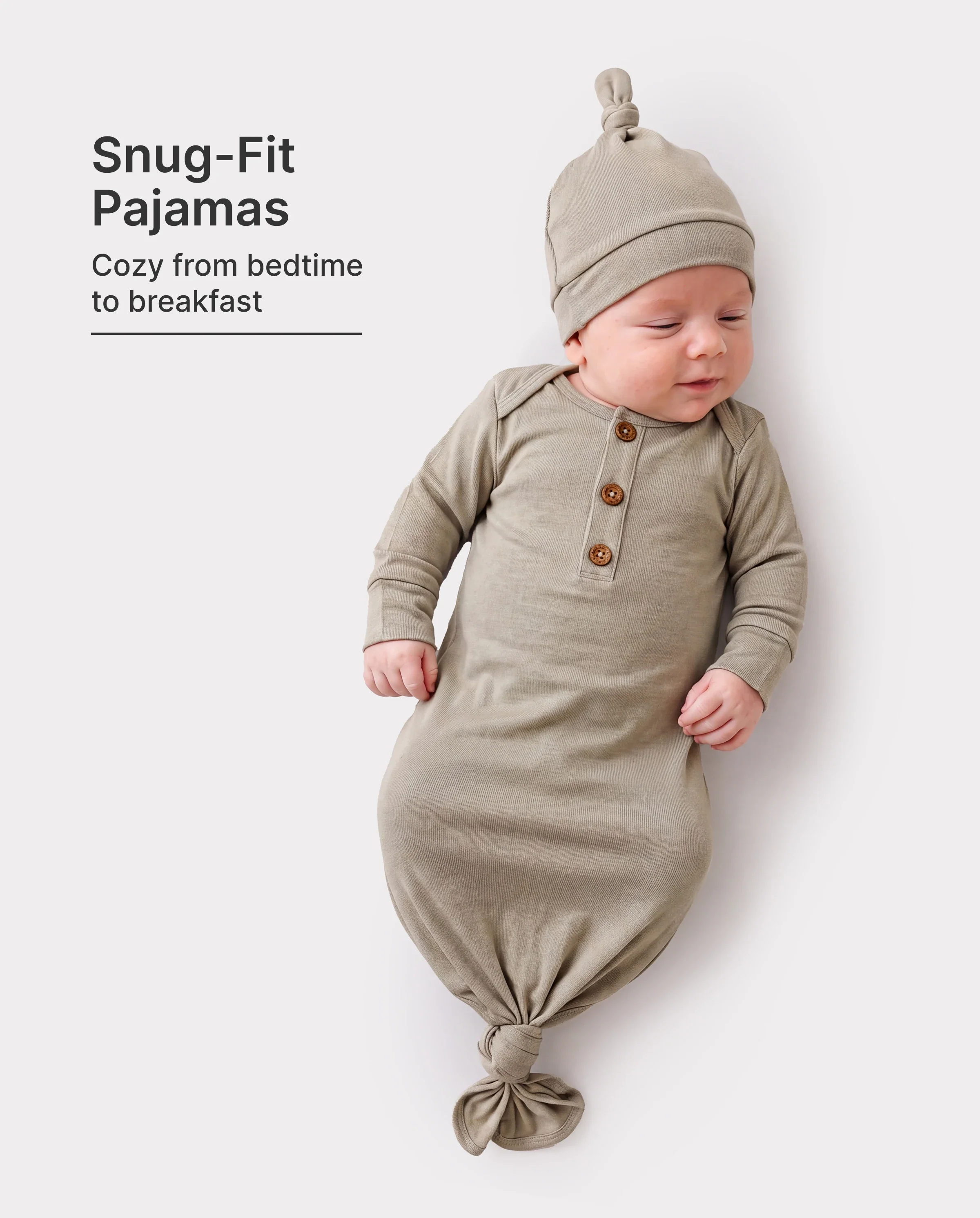 Baby Boy/Girl Solid Color Baby Sleeping Bag Infant Gown with Hat Light Green - Image 2