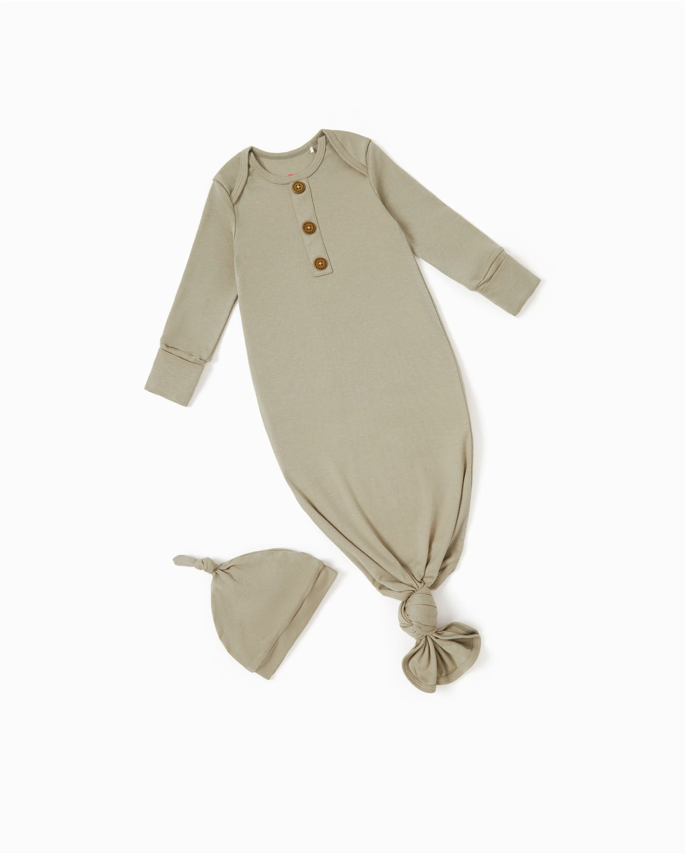 Baby Boy/Girl Solid Color Baby Sleeping Bag Infant Gown with Hat Light Green - Image 5