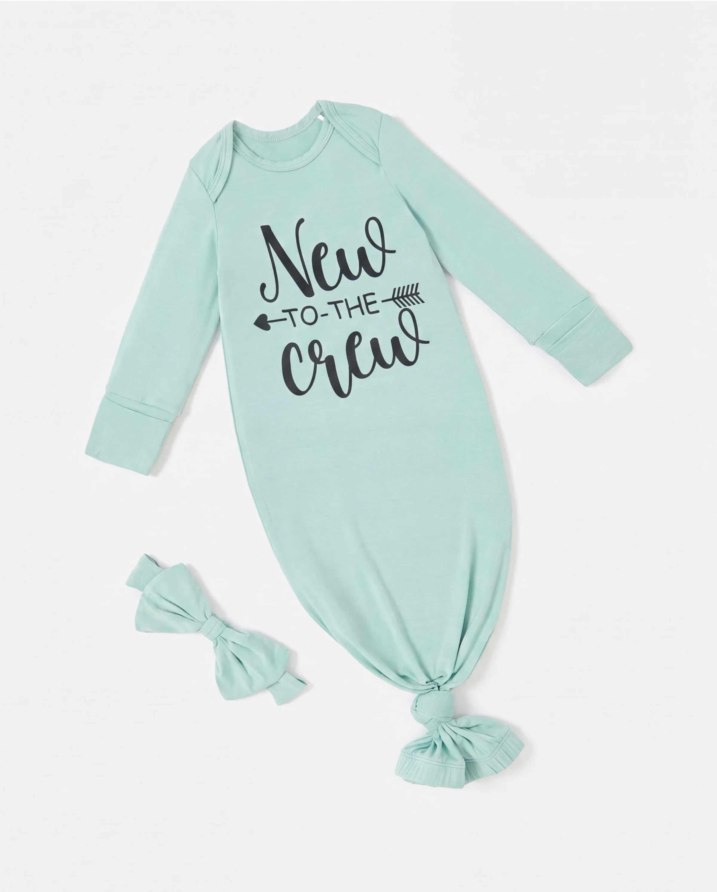 Baby / Girl Bamboo Sleeping Bag Infant Gown with Headband Light Green - Image 5
