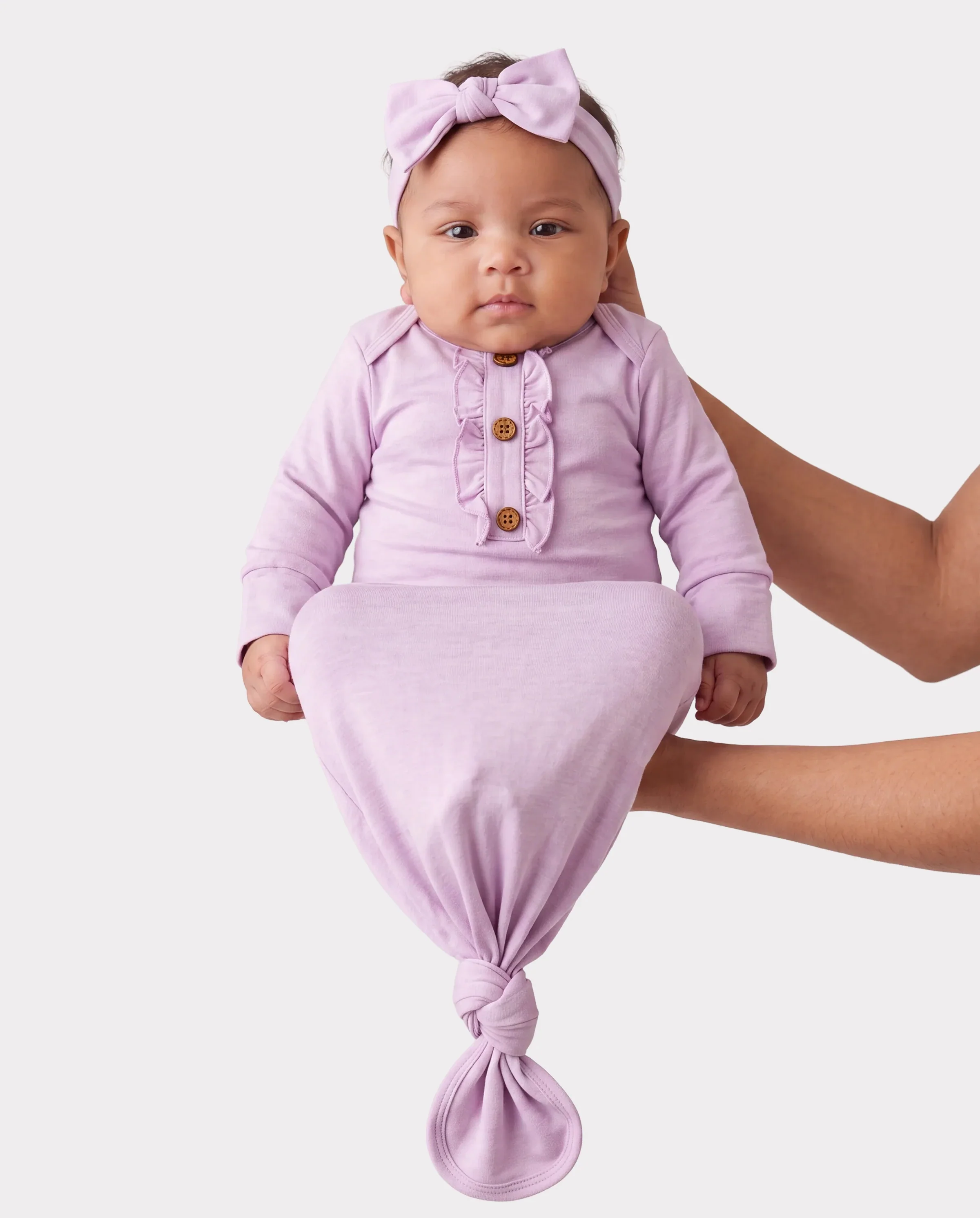 Baby Girl Wool Sleeping Bag Infant Gown with Headband Pink - Image 2