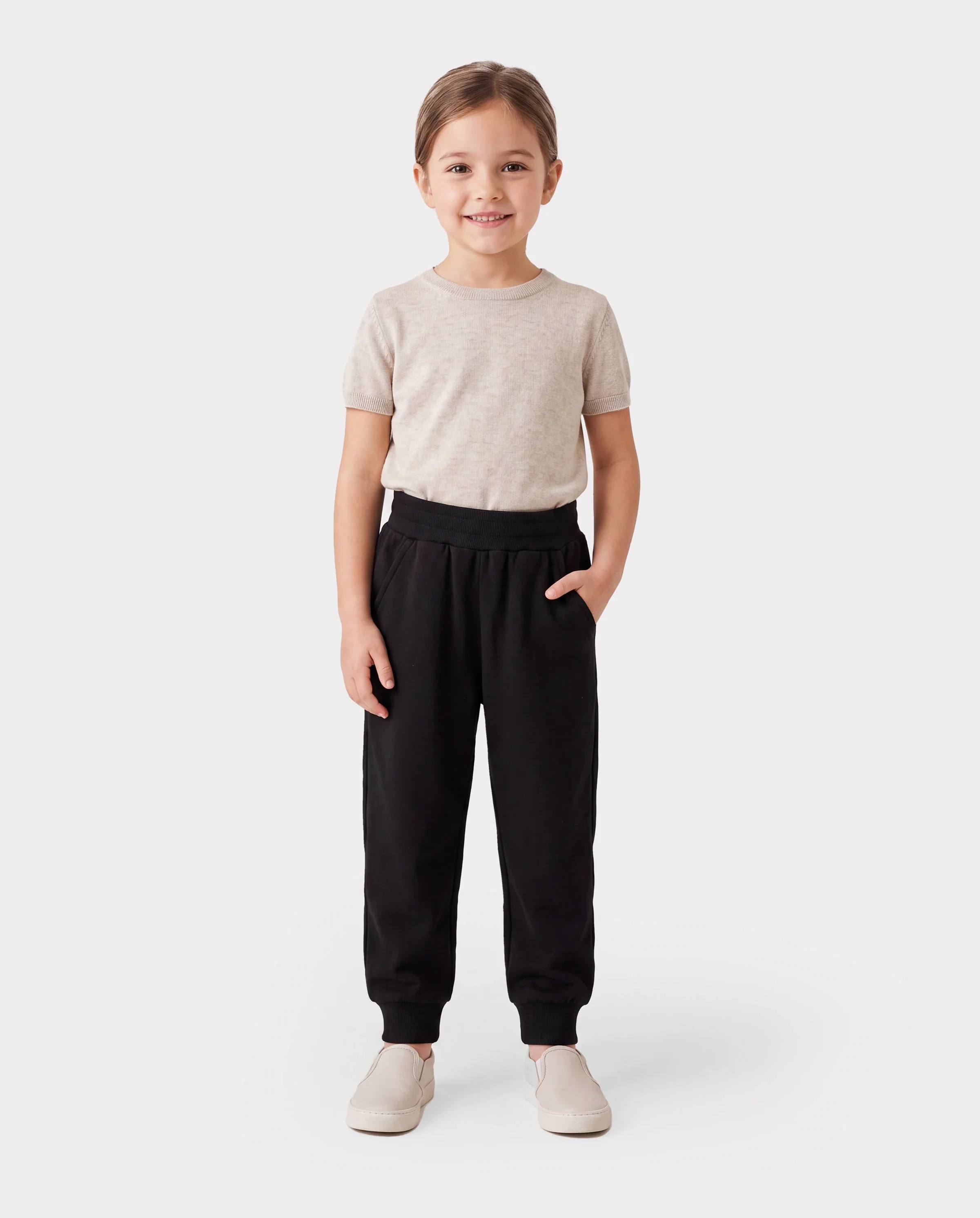 Baby / Toddler Solid Pocket Casual Pants Black