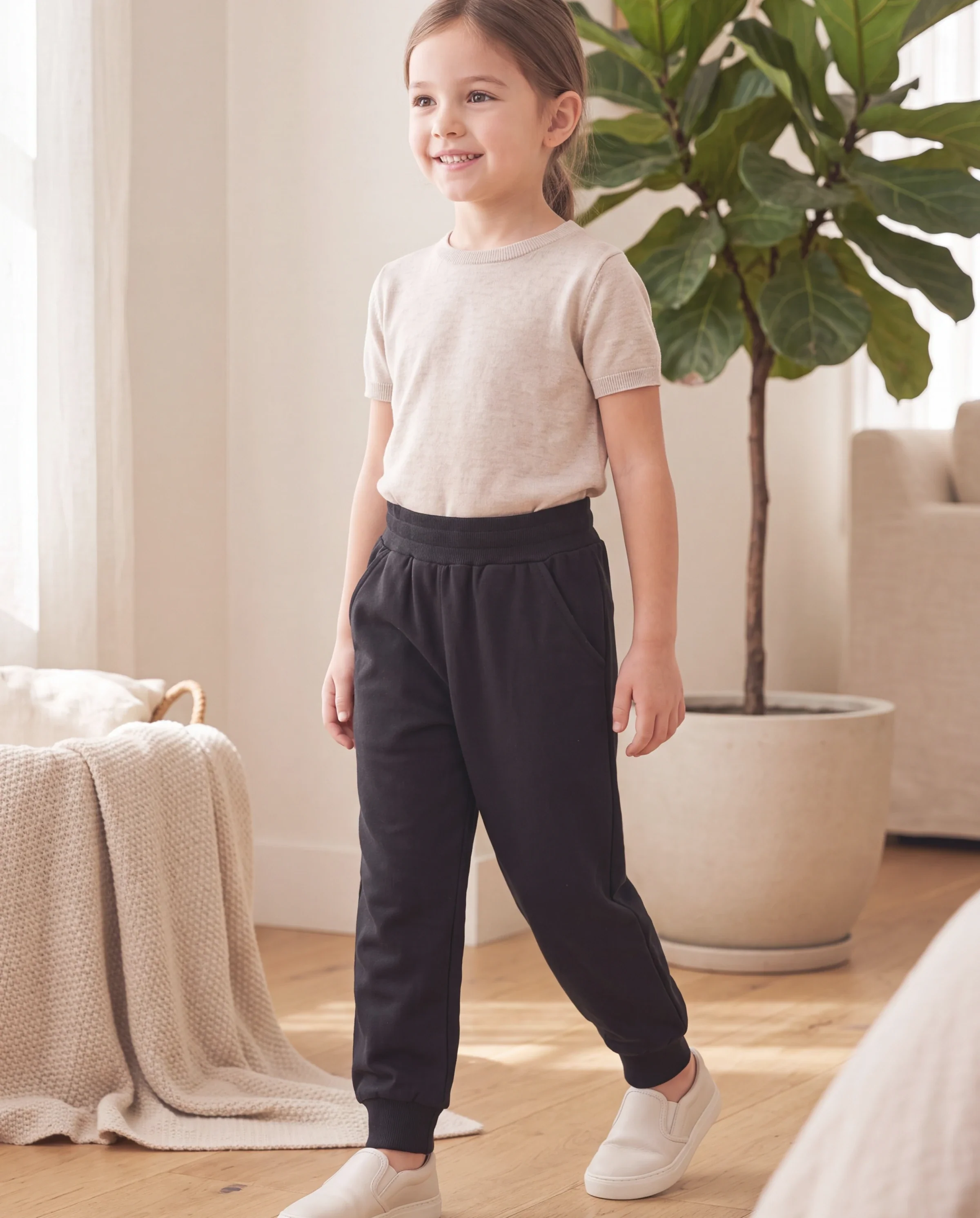 Baby / Toddler Solid Pocket Casual Pants Black - Image 6