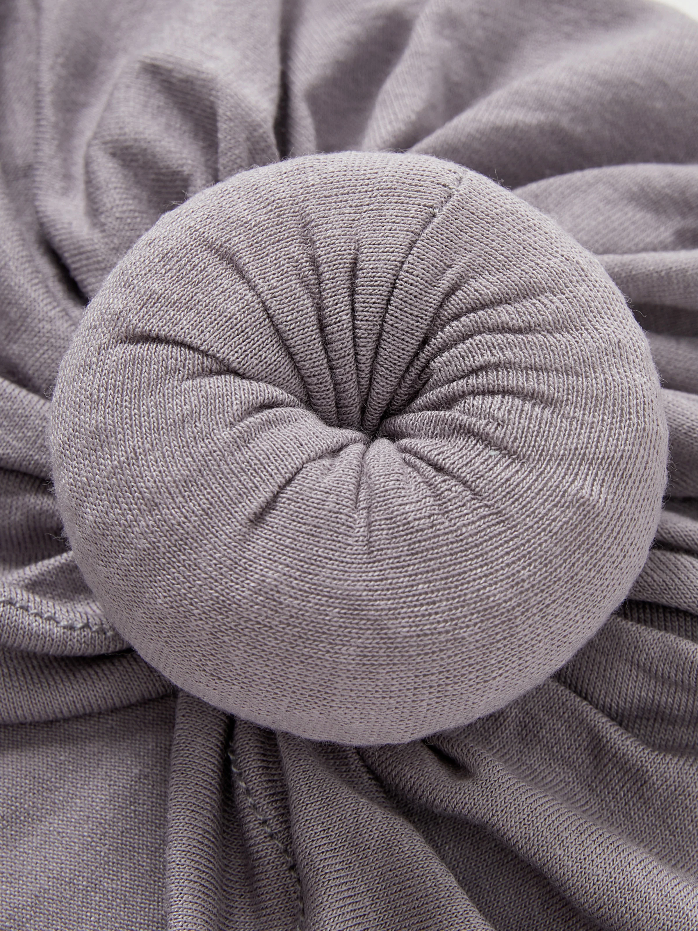 Baby / Toddler Sweet Solid Knot Newborn Hat Light Grey - Image 2