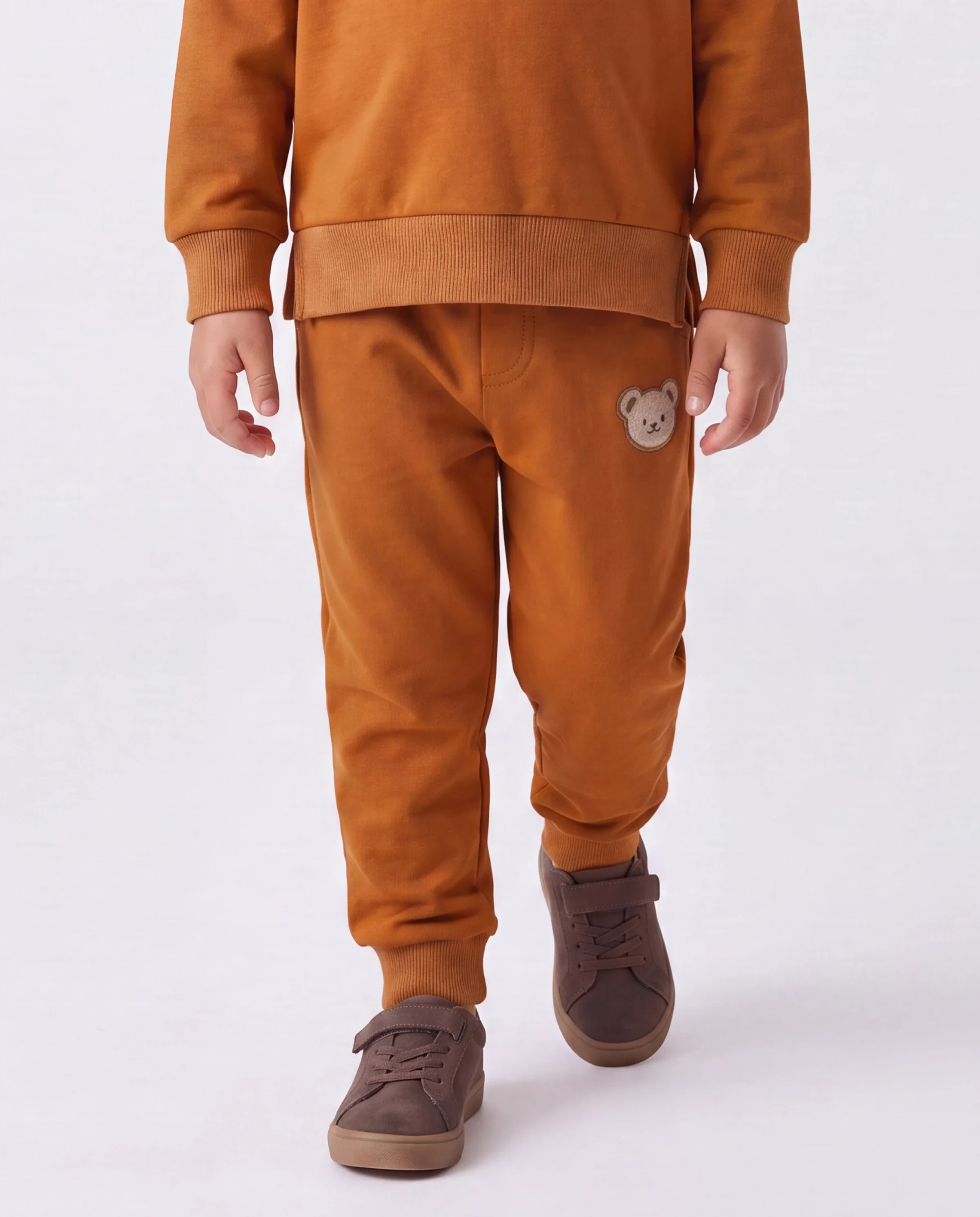 Baby/Toddler Boy Clothes 2pcs Bear Style Sweatshirt and Pants Set Brown - Image 4