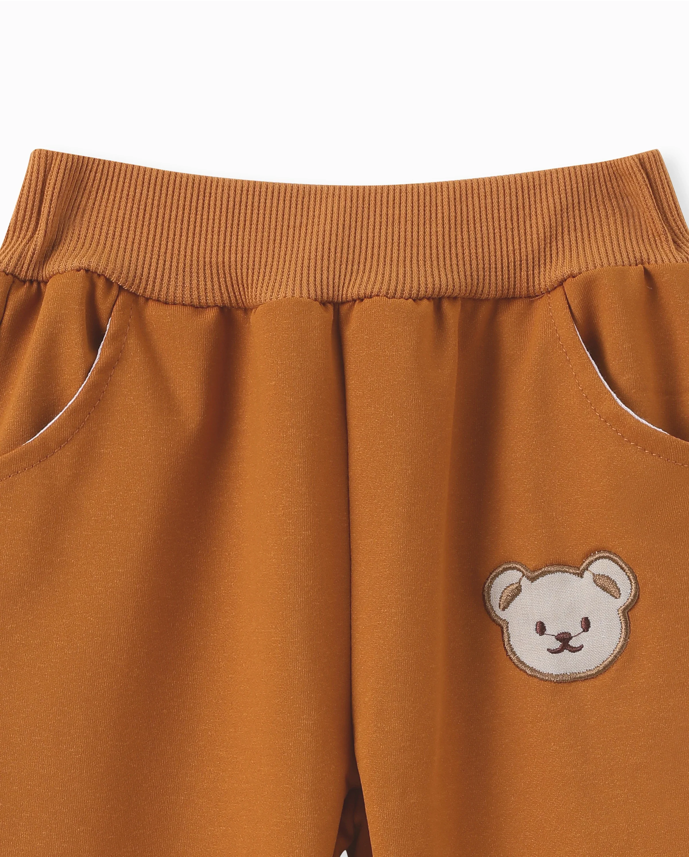 Baby/Toddler Boy Clothes 2pcs Bear Style Sweatshirt and Pants Set Brown - Image 6