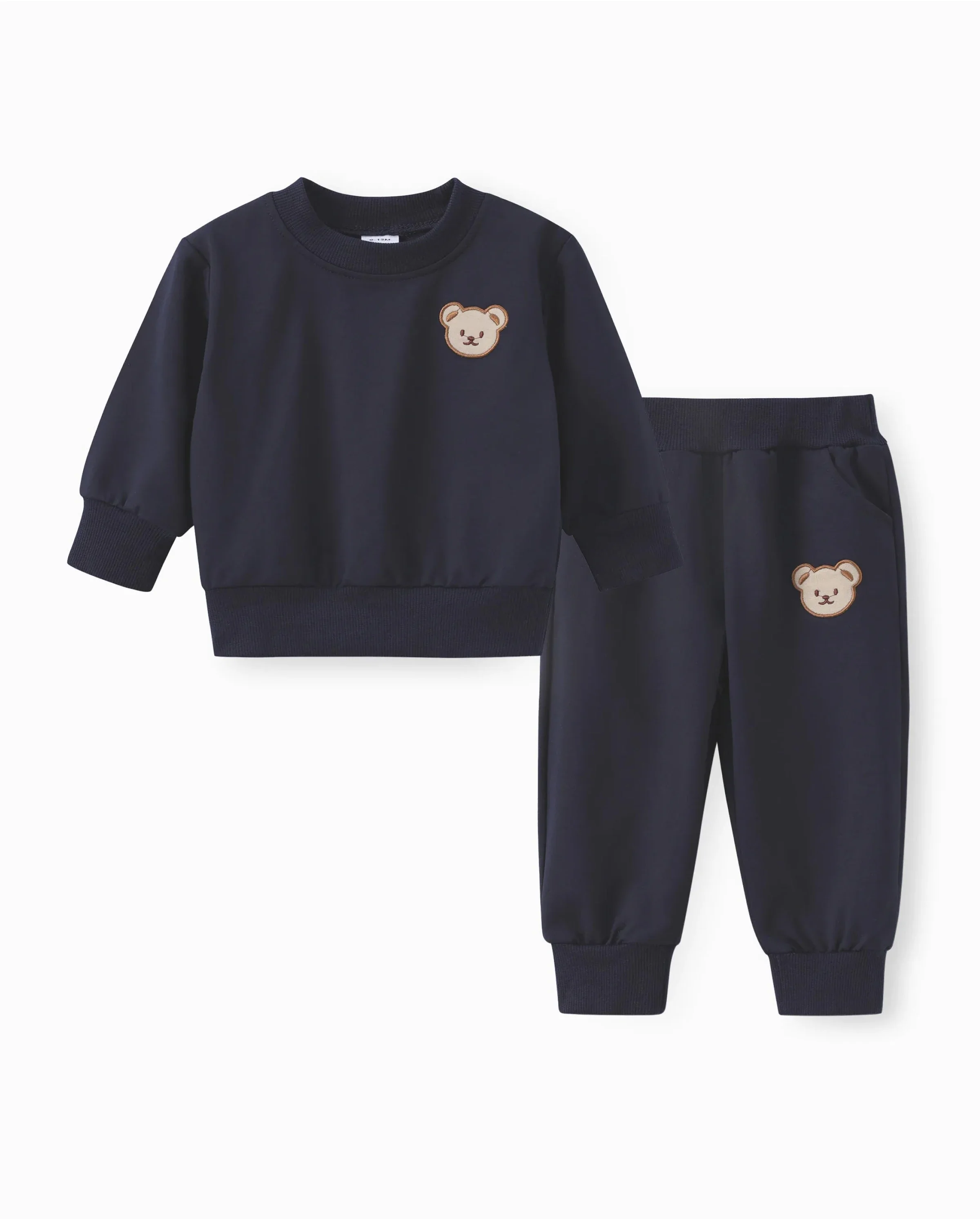 Baby/Toddler Girl/Boy Clothes 2pcs Bear Style Sweatshirt and Pants Set Dark Blue - Image 7