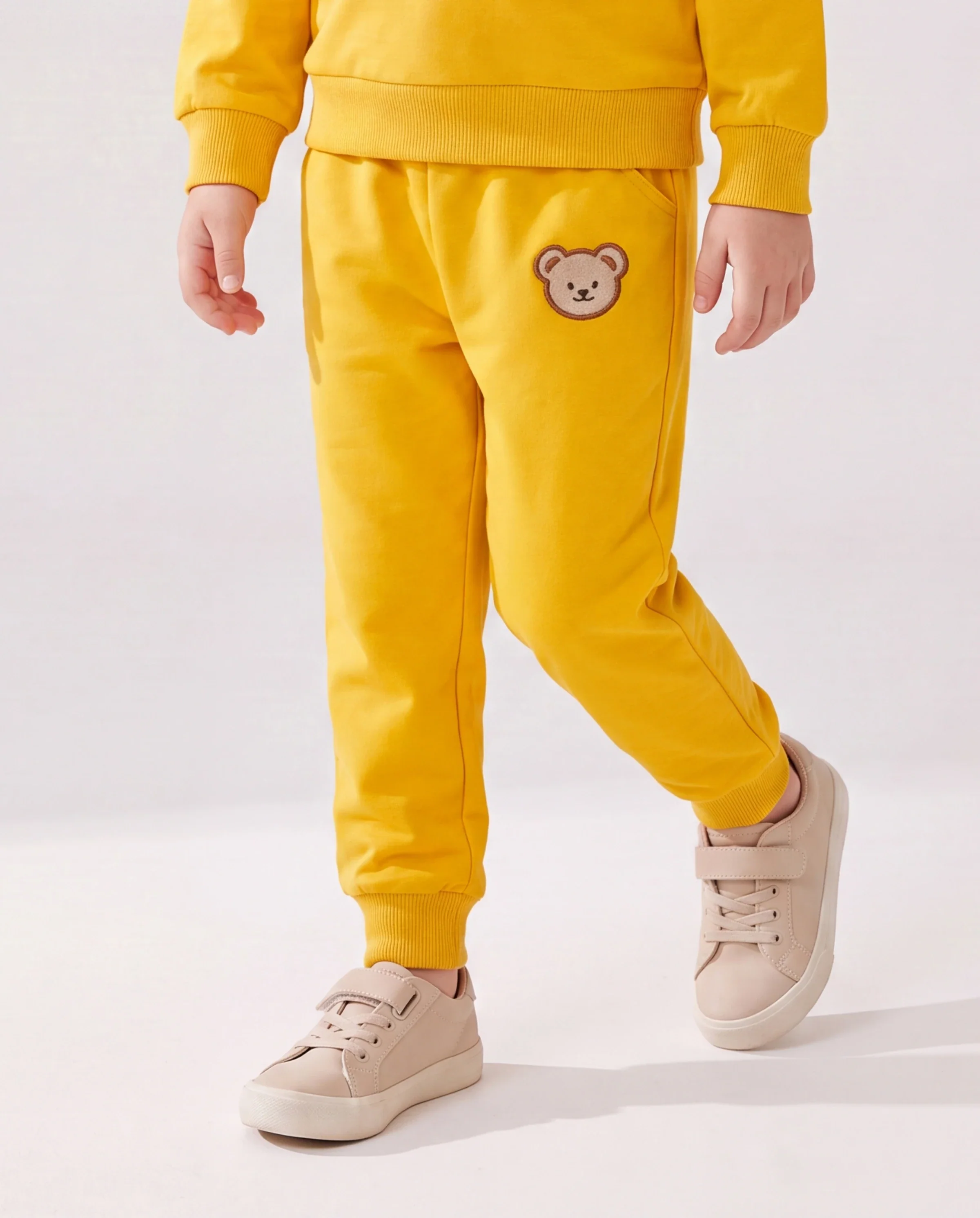 Baby/Toddler Girl/Boy Clothes 2pcs Bear Style Sweatshirt and Pants Set Yellow - Image 4