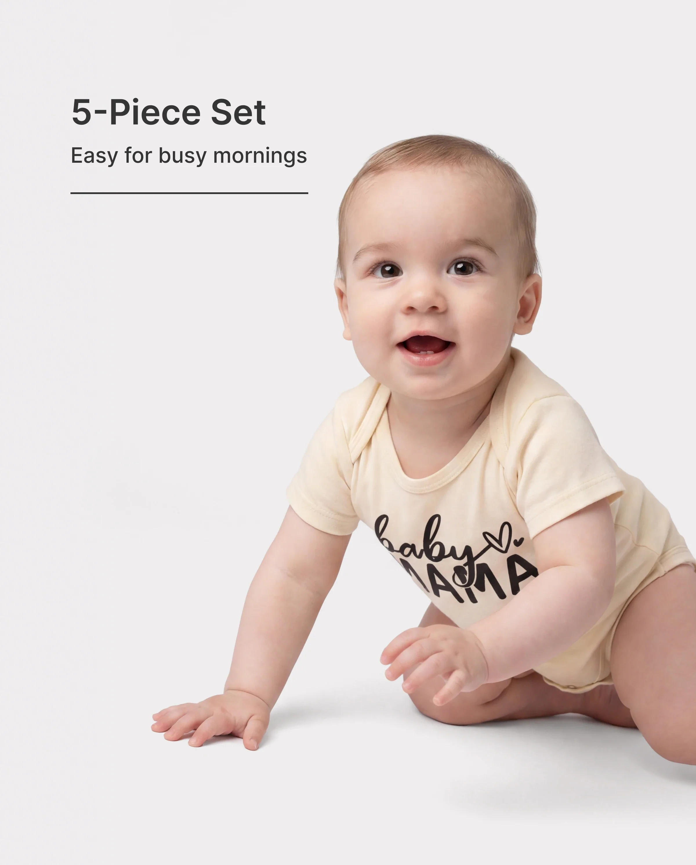Bamboo 5-Pack Baby Boy/Girl Casual Romper Light Green - Image 2
