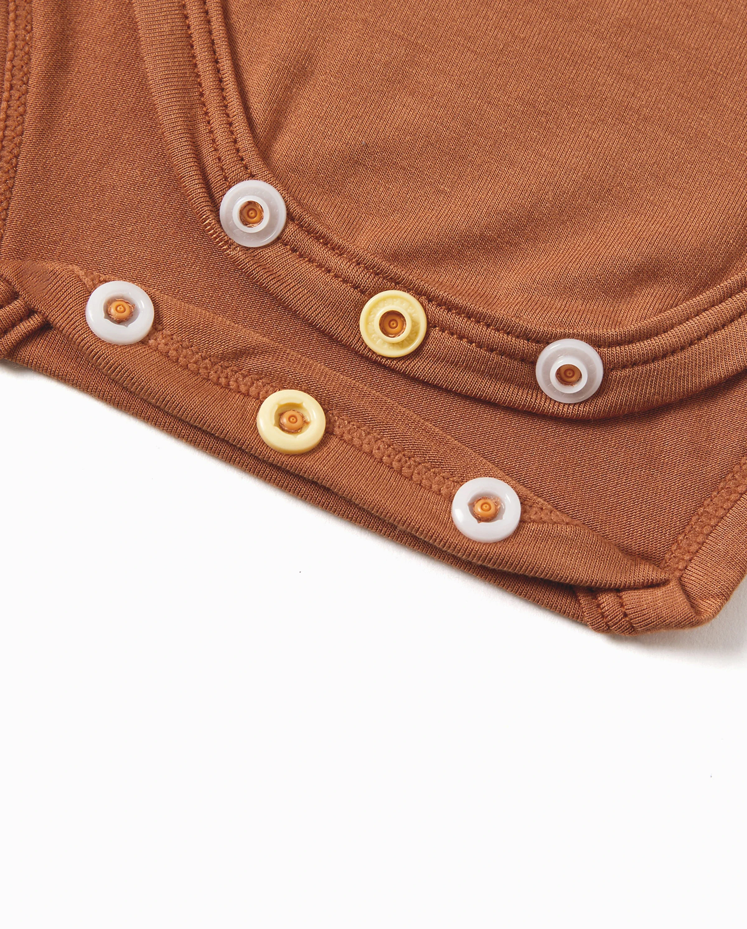 Bamboo Baby Bodysuits 2-piece Flora Long Sleeve Rompers for Baby Girls Infant Brown - Image 5