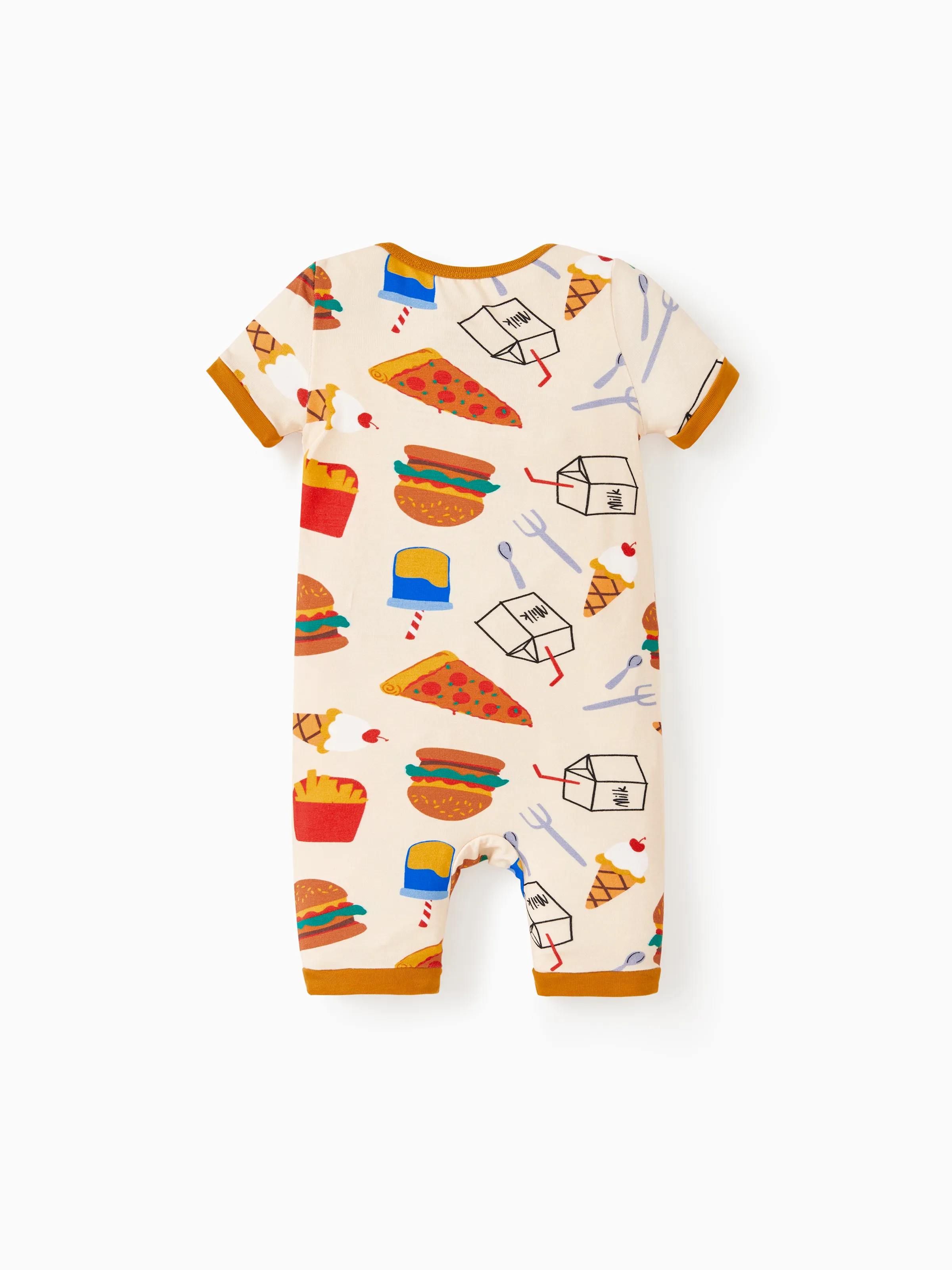 Bamboo Baby Boy / Girl 2-Way Zip Onesies Anti Slip Childlike Food Pattern Bamboo Sleepwear (Snug-Fitting)
Brown - Image 8