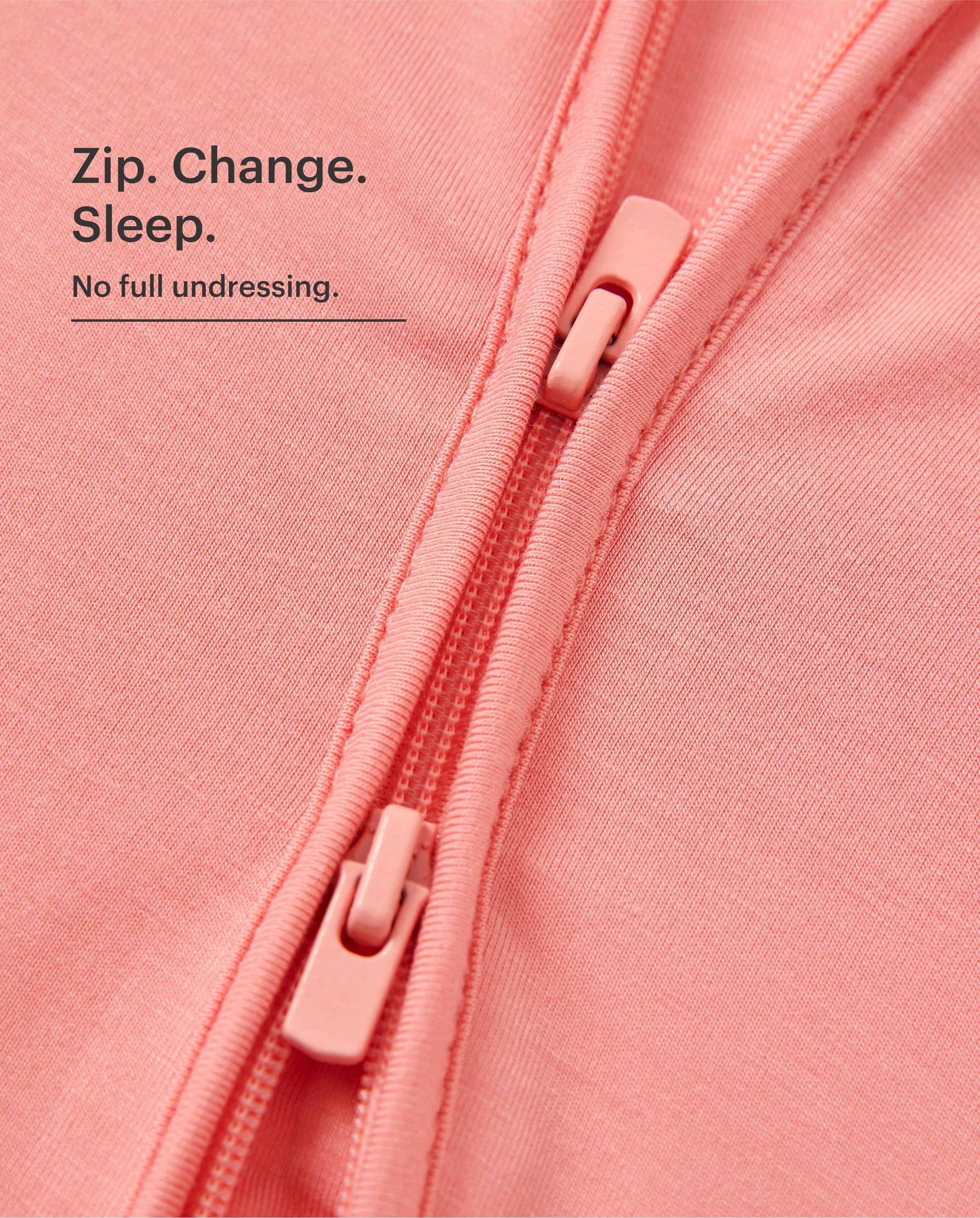 Bamboo Baby Boy / Girl 2-Way Zip Onesies Anti Slip Childlike Food Pattern Bamboo Sleepwear (Snug-Fitting)
Pink - Image 4