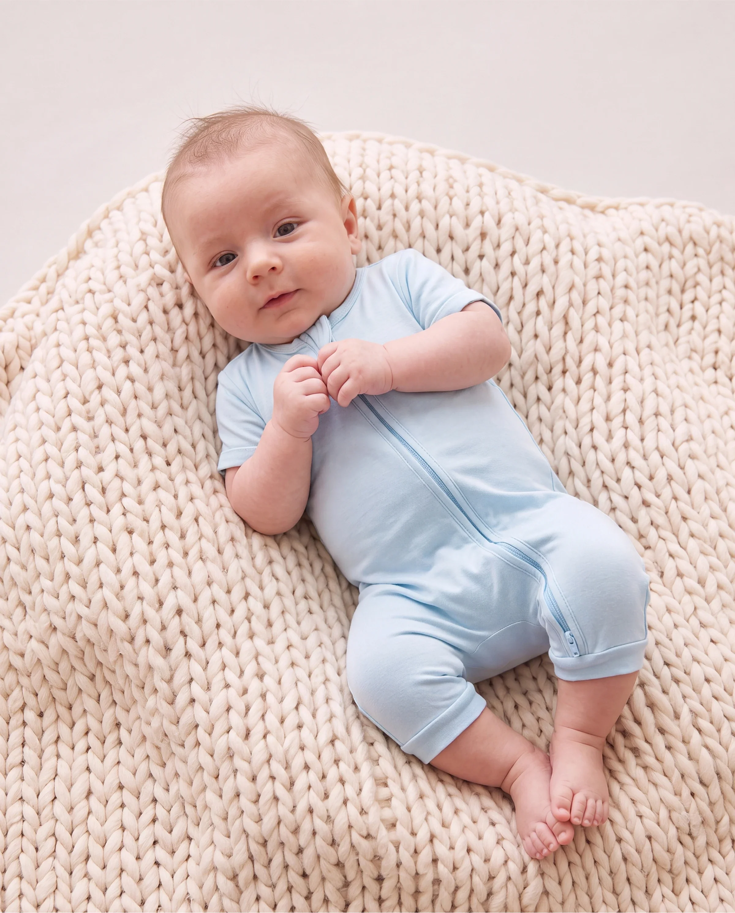 Bamboo Baby Boy / Girl 2-Way Zip Onesies Anti Slip Childlike Food Pattern Bamboo Sleepwear (Snug-Fitting)
Turquoise - Image 3