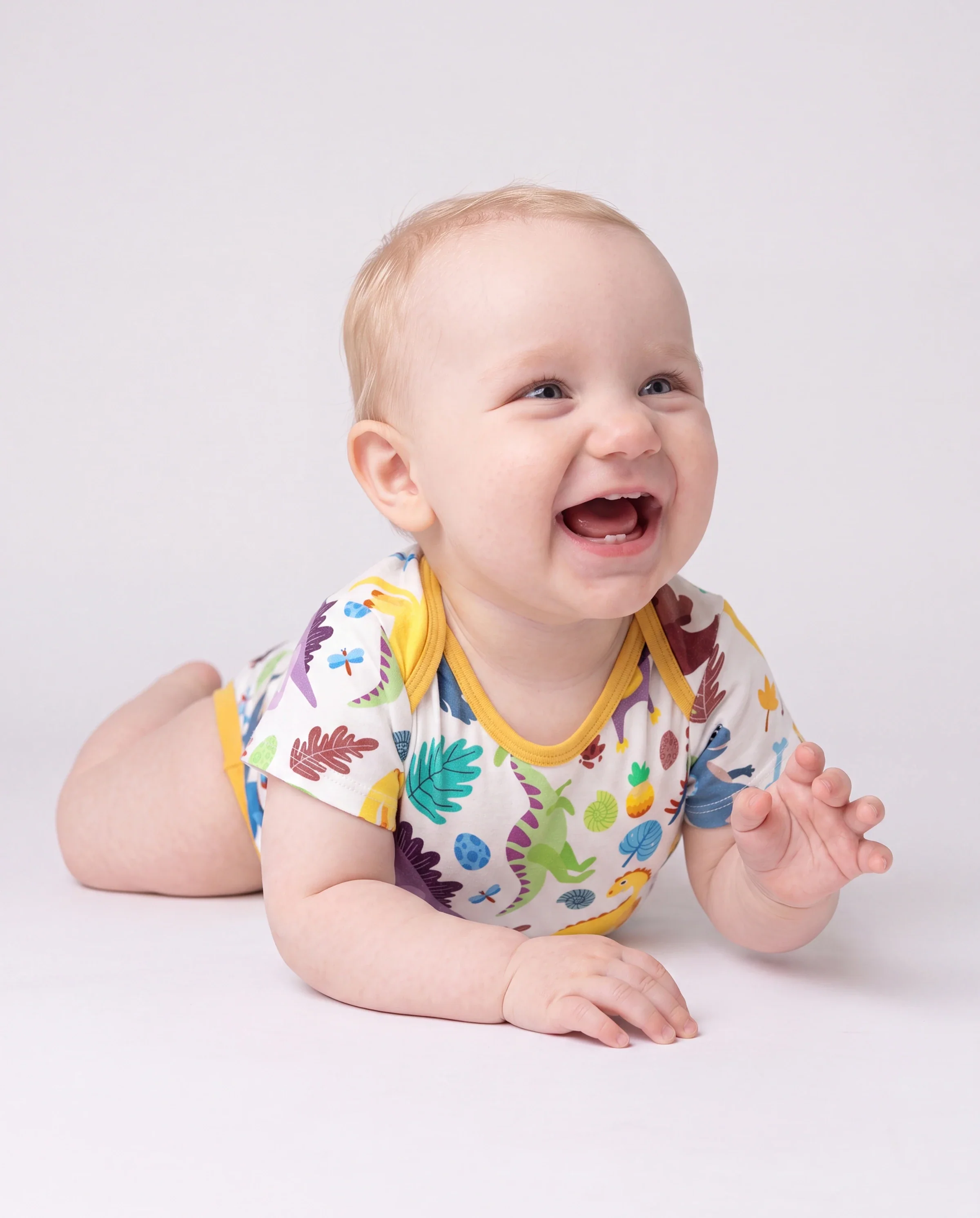 Bamboo Baby Boy/Girl 1pc Allover Print Bodysuits Color block - Image 3