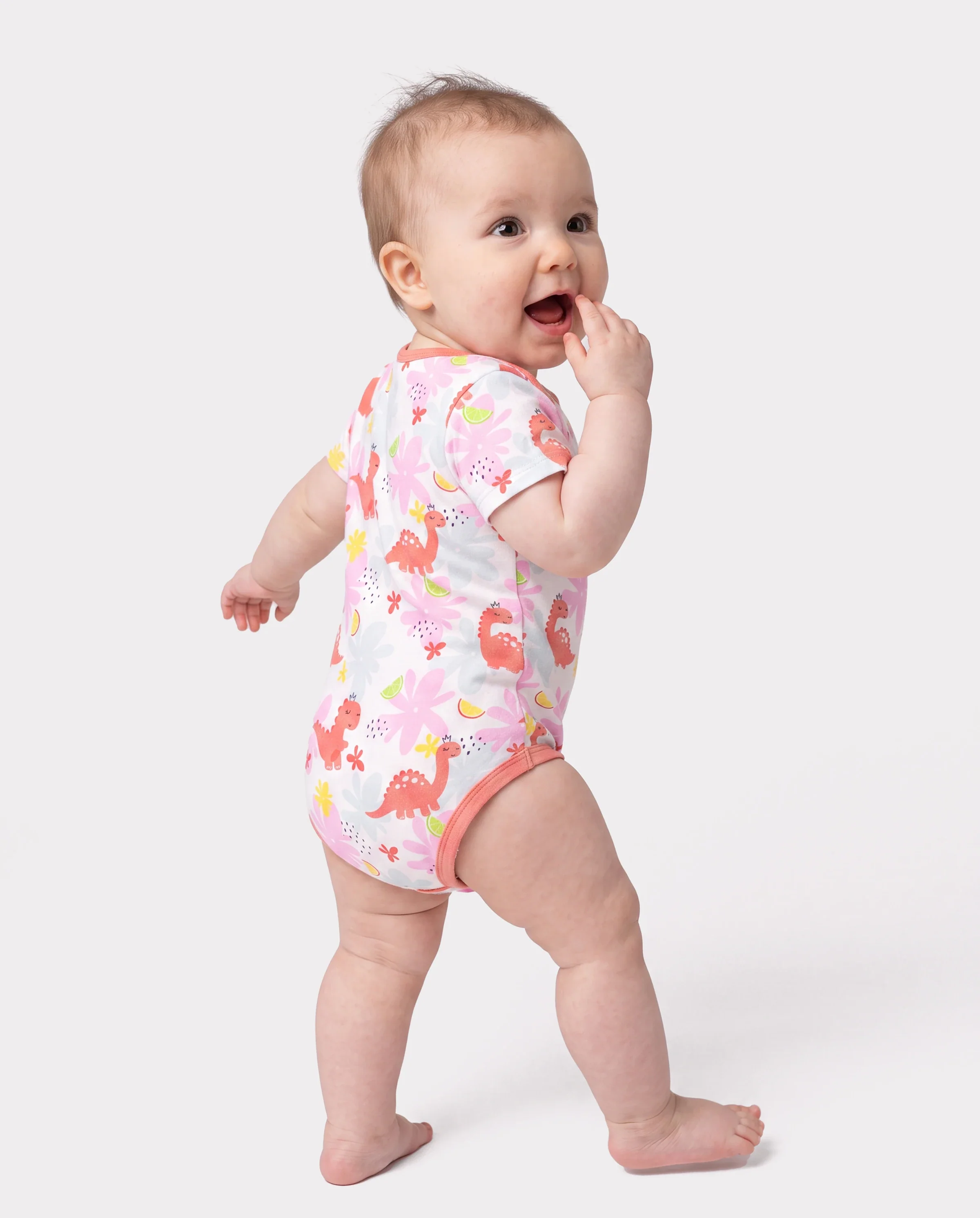 Bamboo Baby Boy/Girl 1pc Allover Print Bodysuits incarnadinepink - Image 3