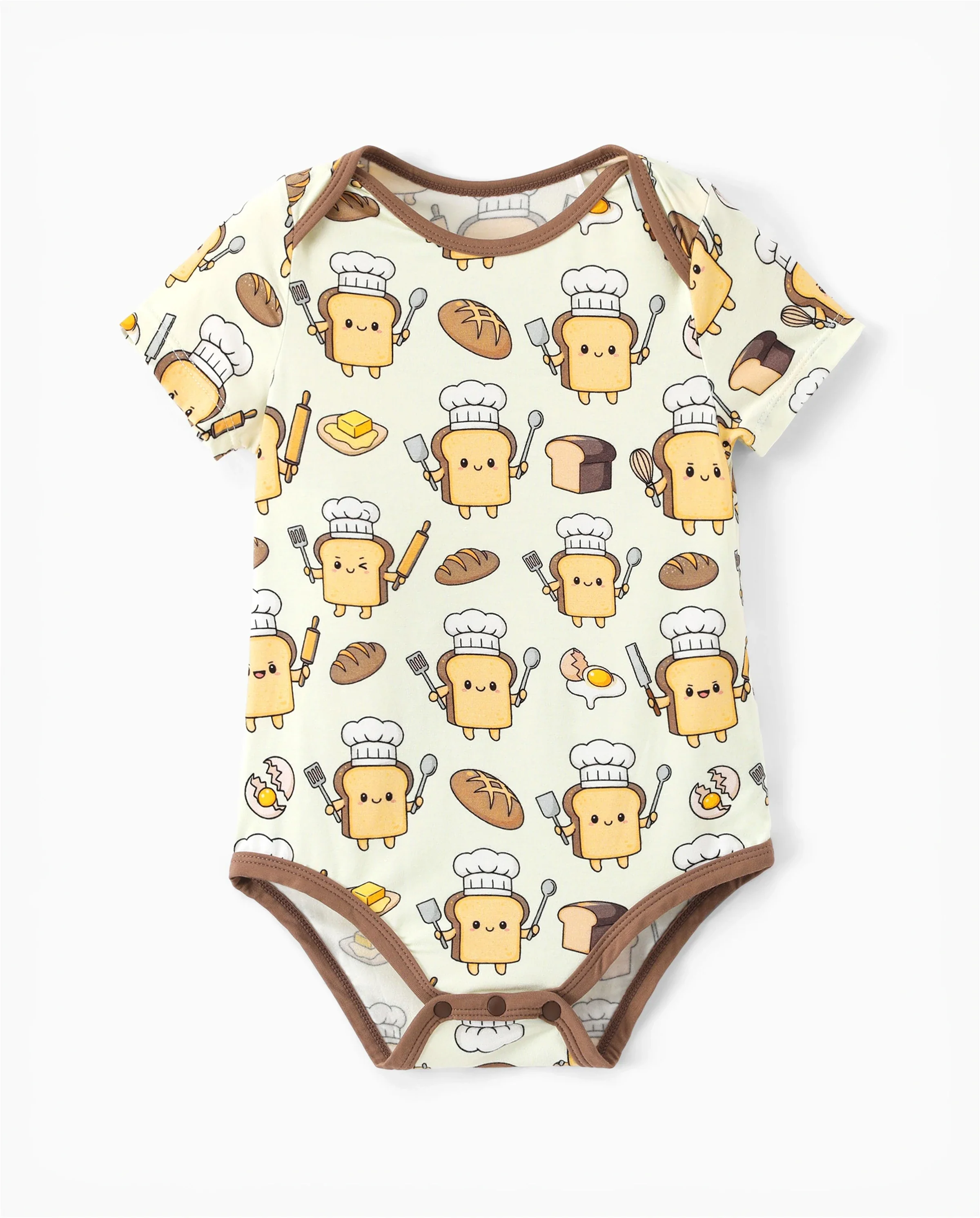 Bamboo Baby Boy/Girl 1pc Allover Print Bodysuits Khaki - Image 6
