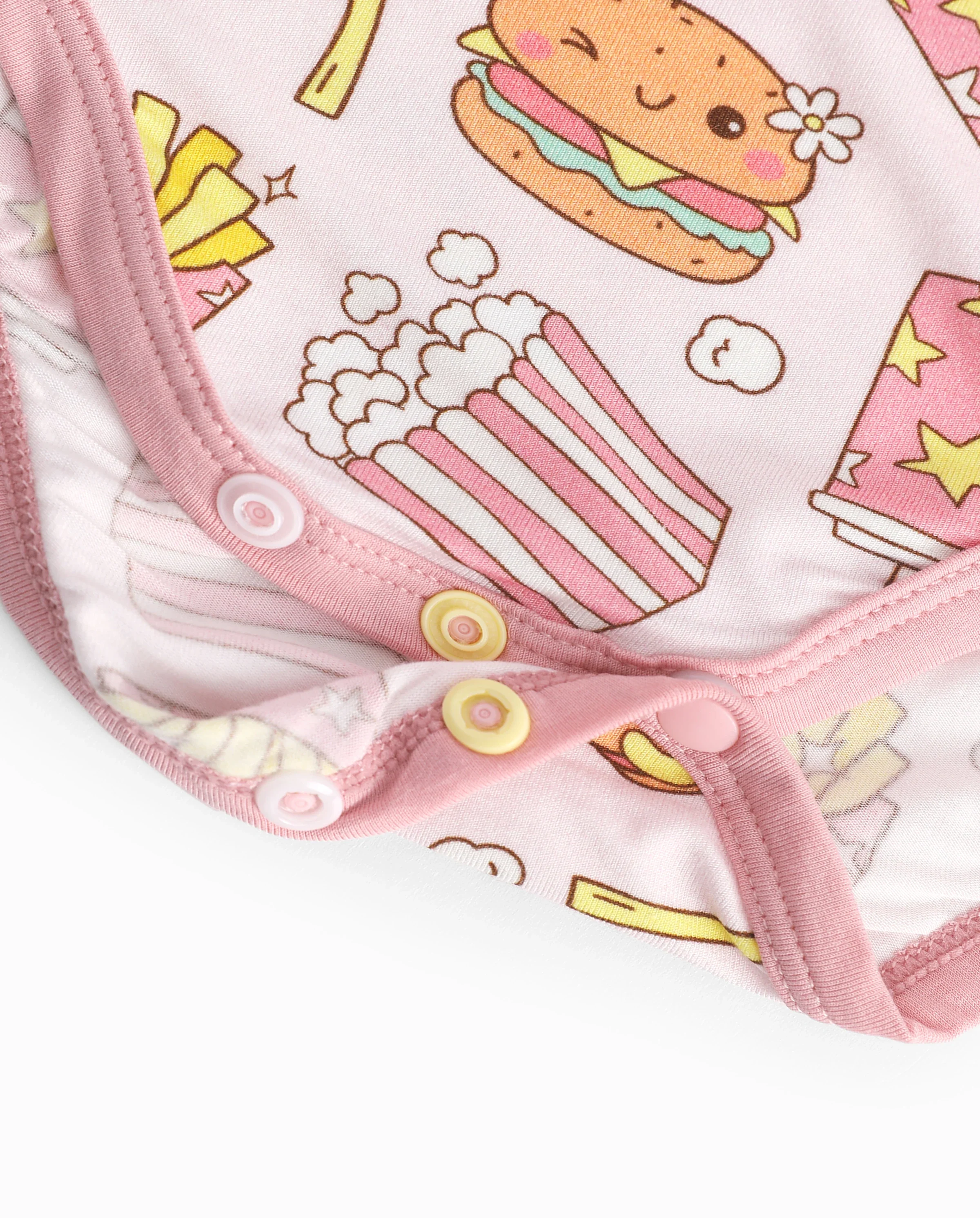 Bamboo Baby Boy/Girl 1pc Allover Print Bodysuits Light Pink - Image 4