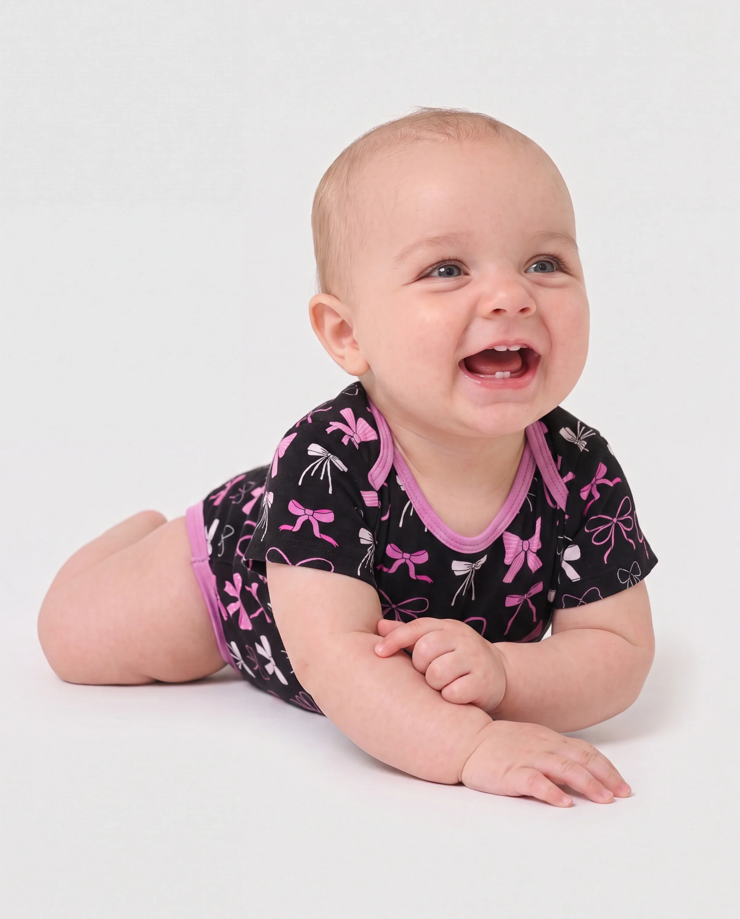 Bamboo Baby Boy/Girl 1pc Allover Print Bodysuits Pink purple - Image 3