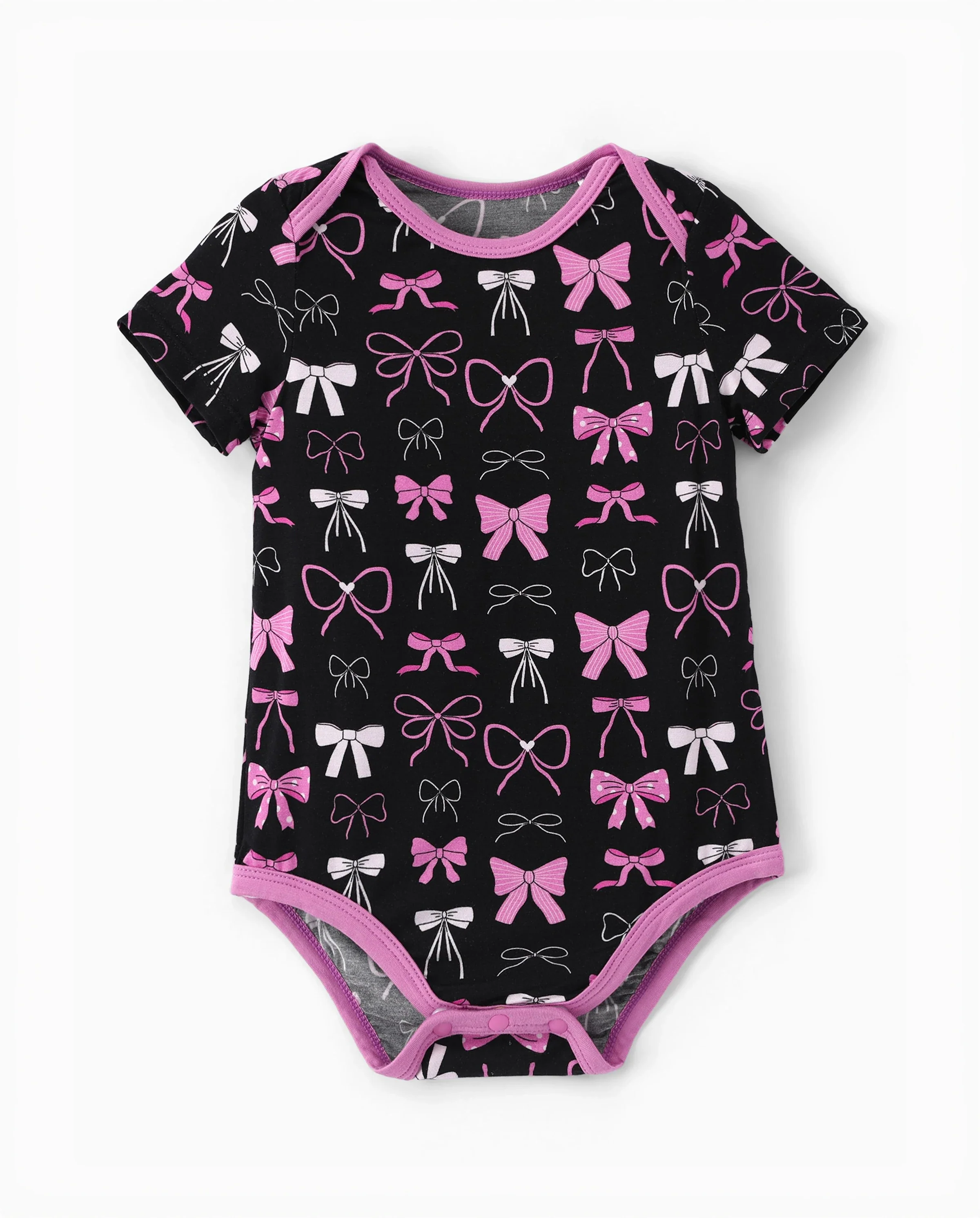 Bamboo Baby Boy/Girl 1pc Allover Print Bodysuits Pink purple - Image 6