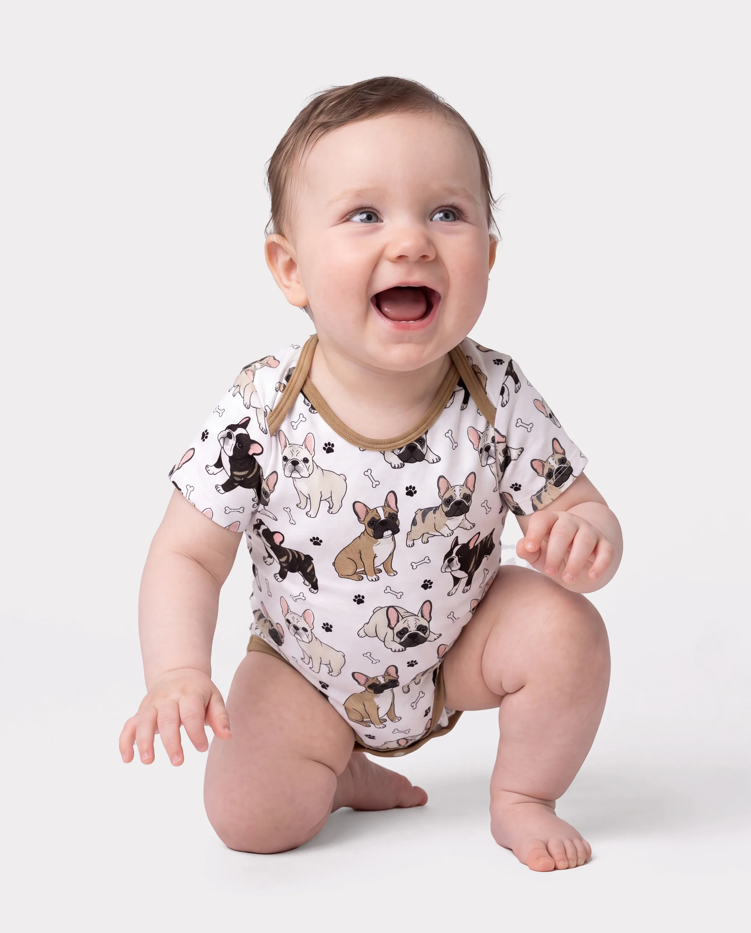Bamboo Baby Boy/Girl 1pc Allover Print Bodysuits YellowBrown - Image 3