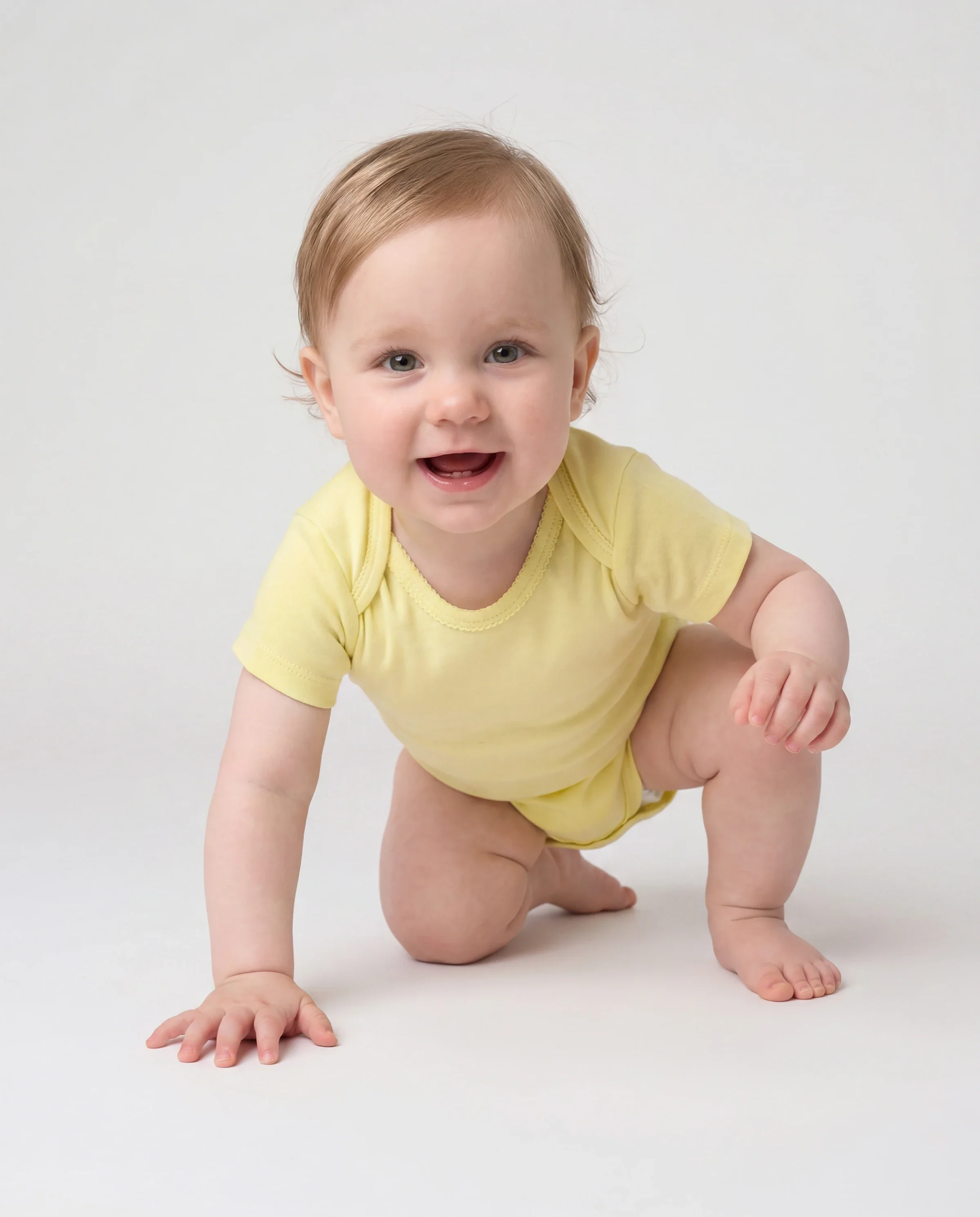 Bamboo Baby Boy/Girl 2-Pack Solid&Printed Rompers Set Yellow - Image 3