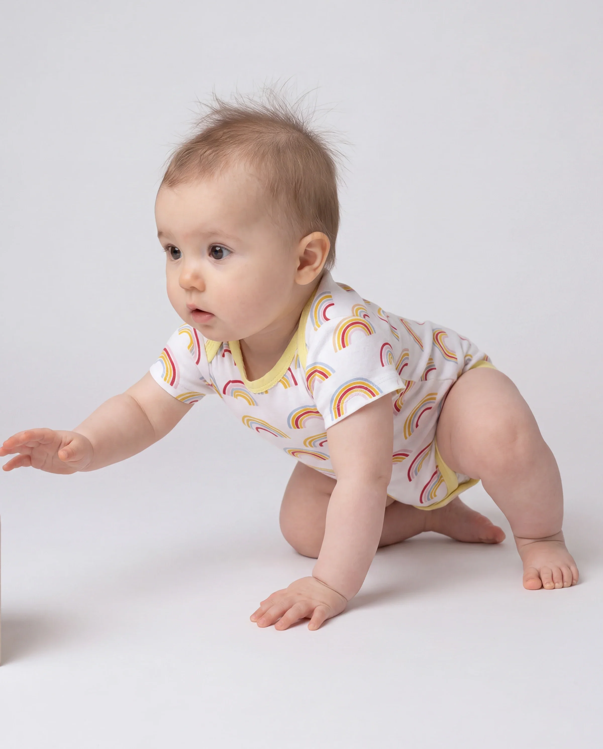 Bamboo Baby Boy/Girl 2-Pack Solid&Printed Rompers Set Yellow - Image 5