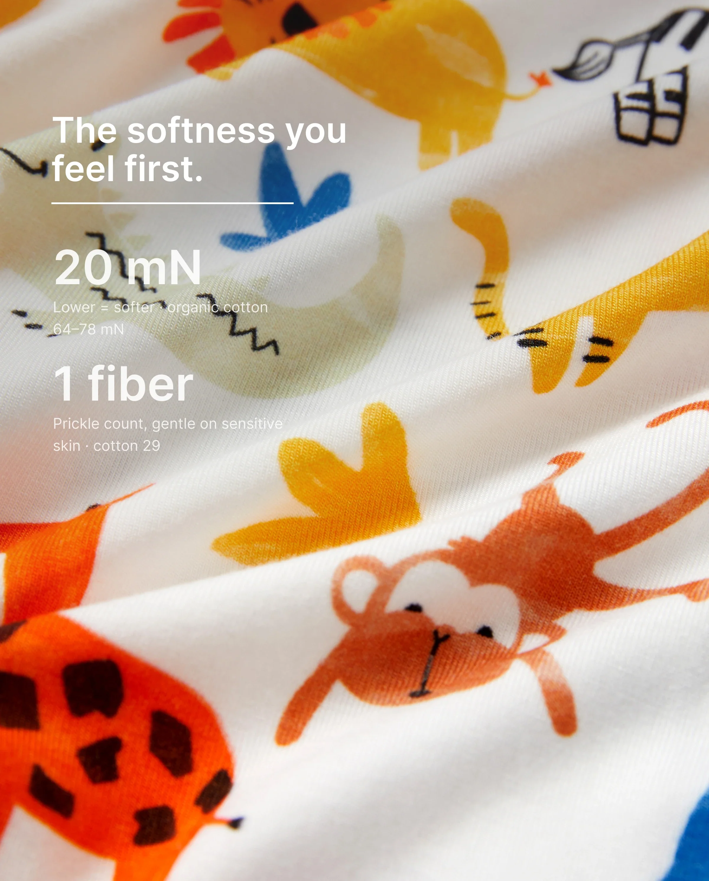 Bamboo Baby Boy/Girl Cartoon Printed 2-Way Zip Onesies Anti Slip Long-sleeve Footie Yellow - Image 5