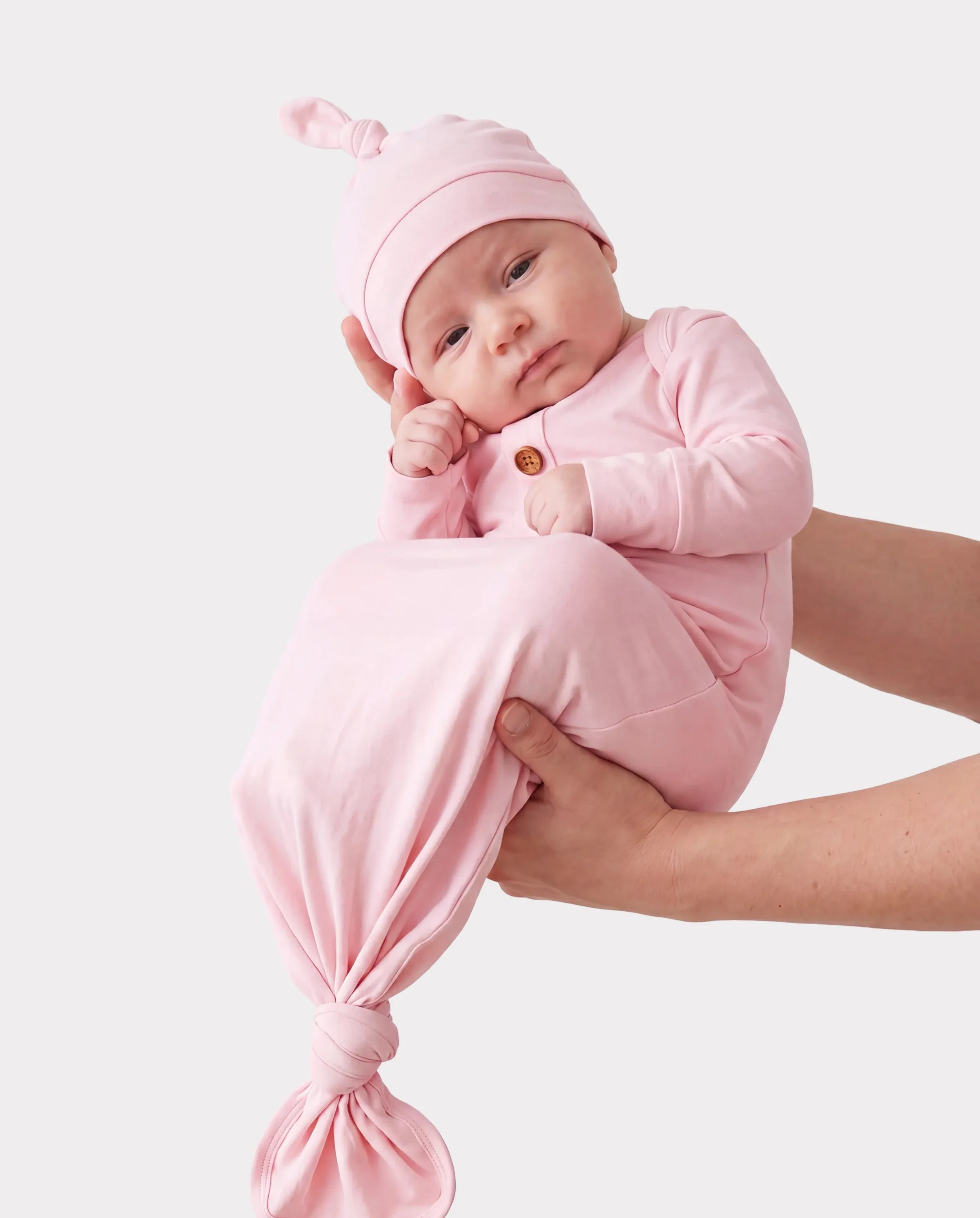 Bamboo Baby Boy/Girl Sleeping Bag Infant Gown with Hat Pink