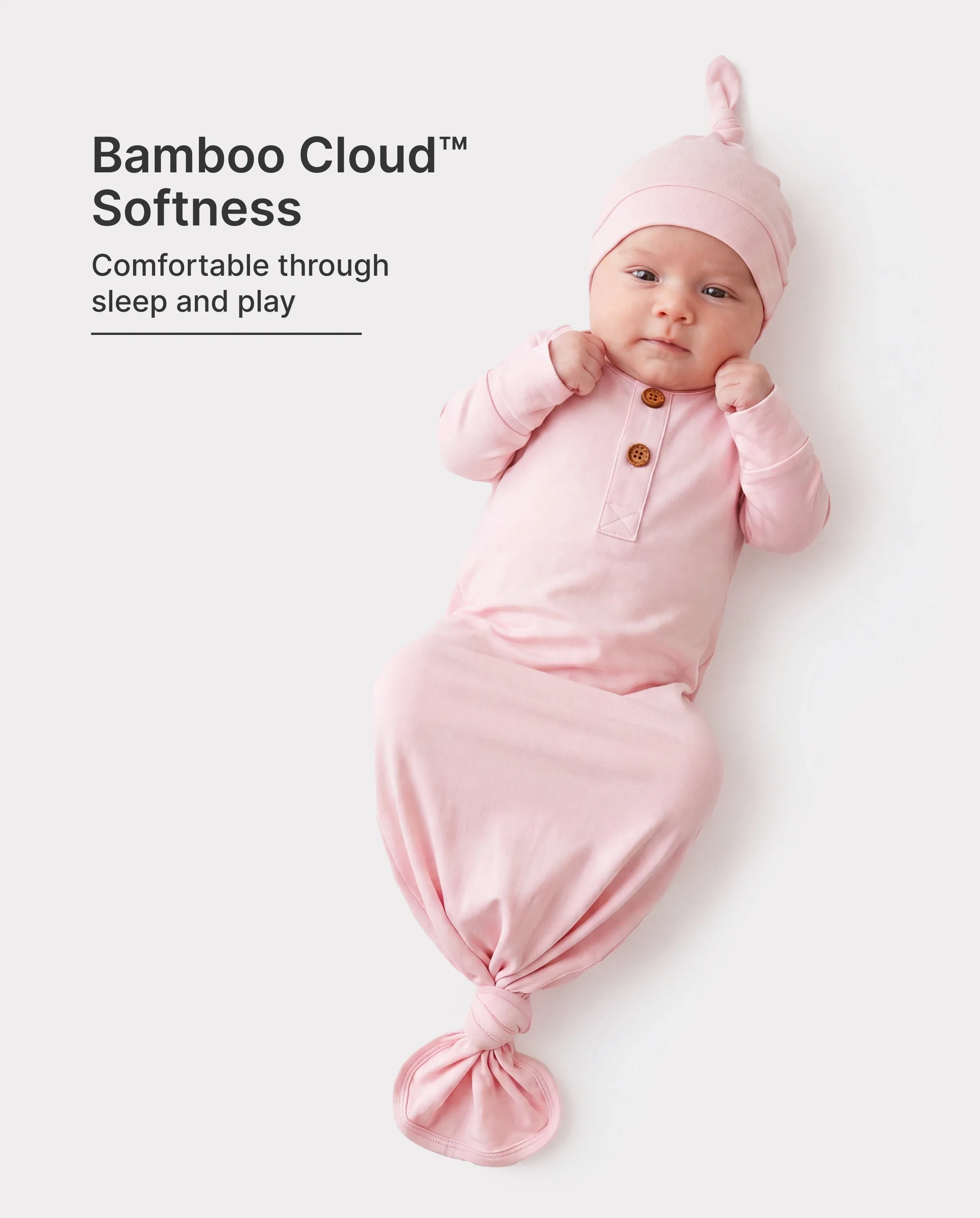 Bamboo Baby Boy/Girl Sleeping Bag Infant Gown with Hat Pink - Image 2