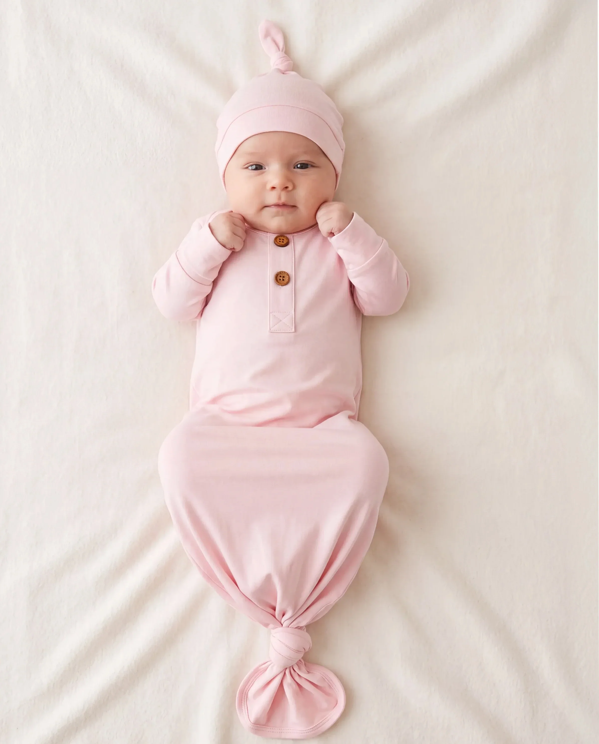 Bamboo Baby Boy/Girl Sleeping Bag Infant Gown with Hat Pink - Image 3