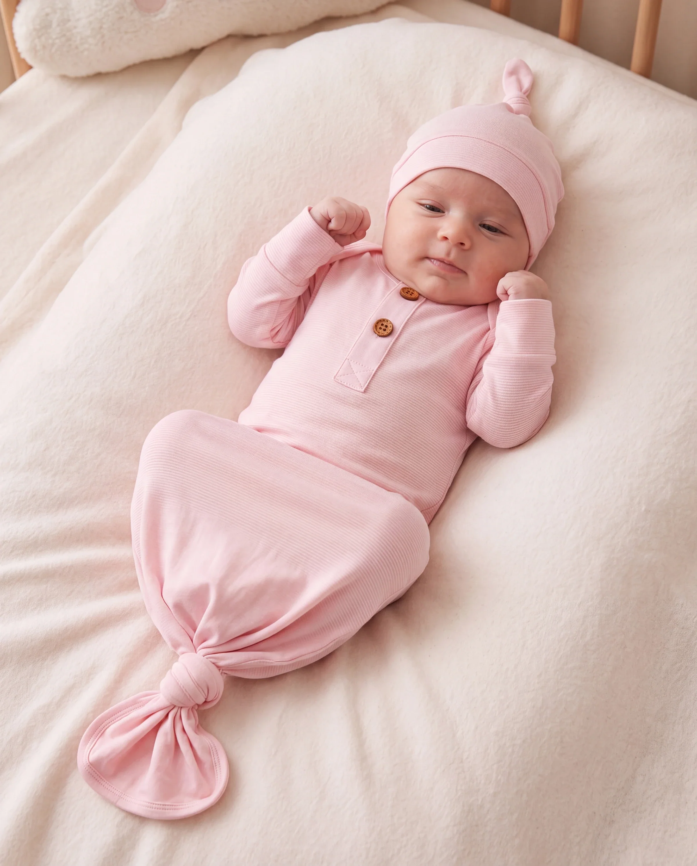 Bamboo Baby Boy/Girl Sleeping Bag Infant Gown with Hat Pink - Image 6