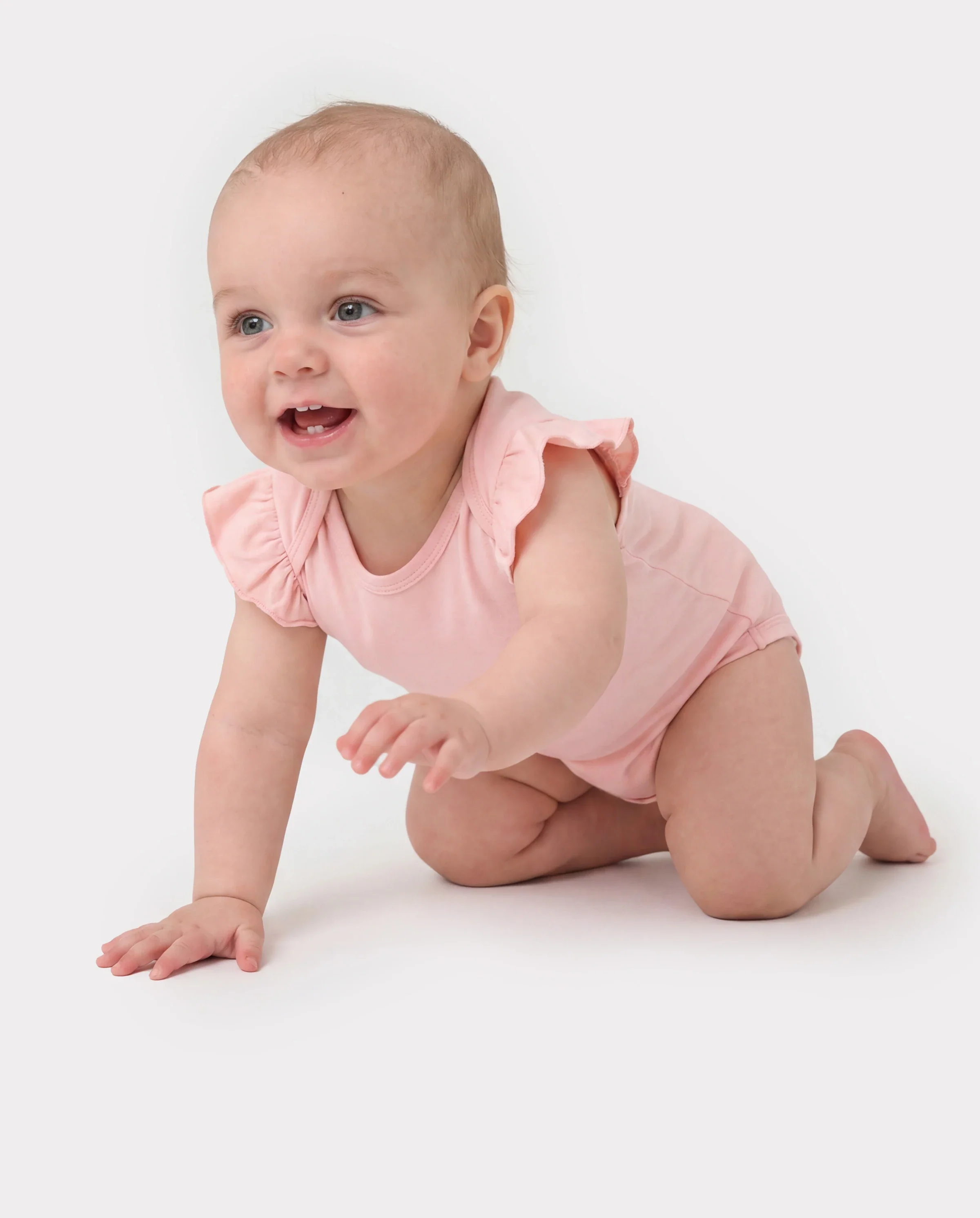 Bamboo Baby Girl Solid Color 3-Piece Rompers Set Pink - Image 3
