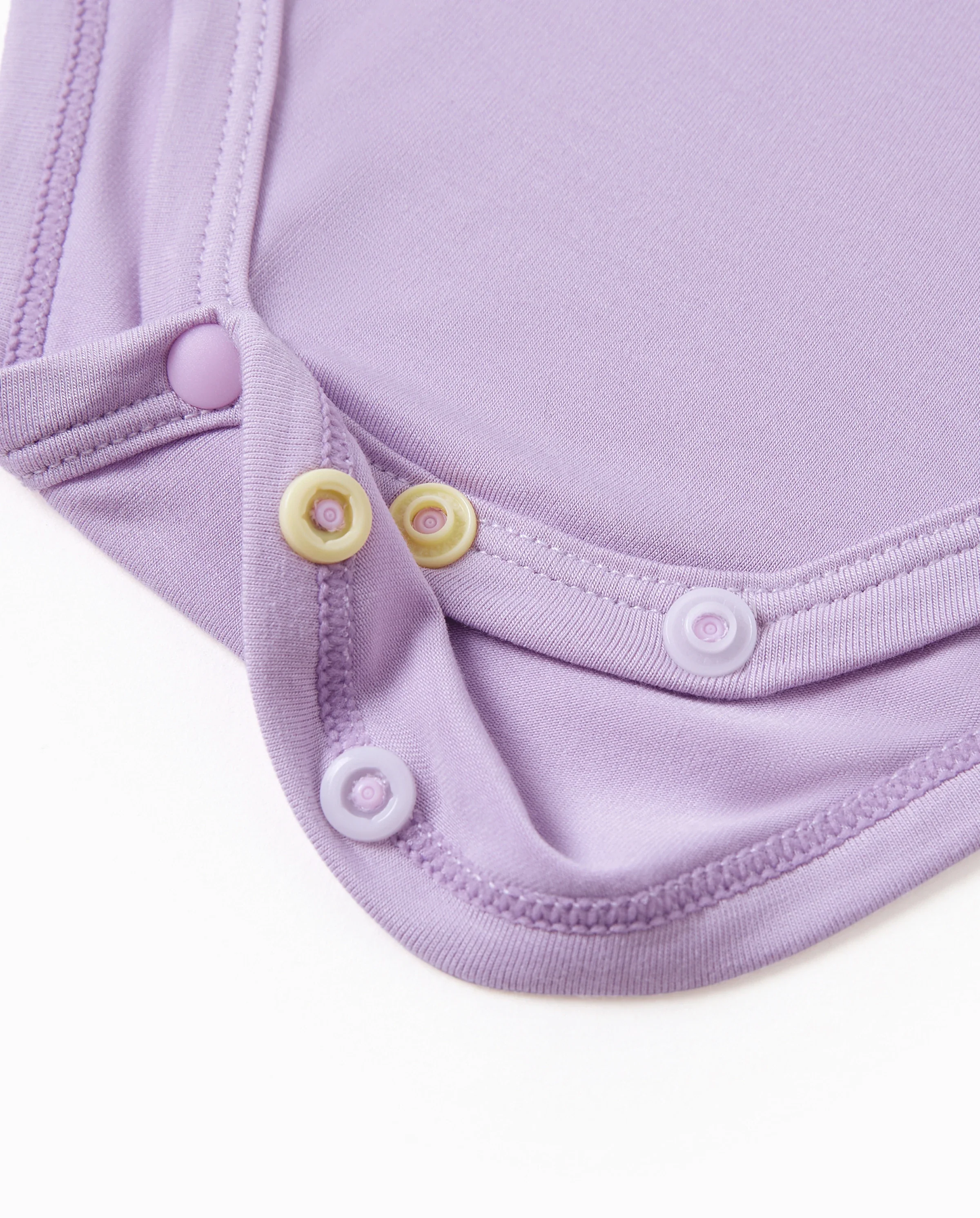 Bamboo Baby Girl Solid Color 3-Piece Rompers Set Purple - Image 4