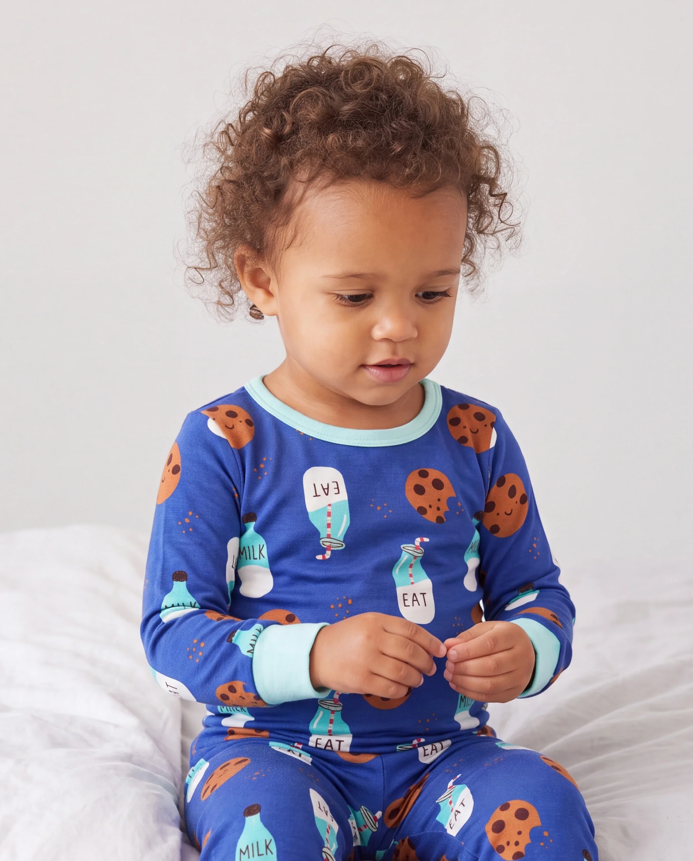 Bamboo Baby/Toddler 2-Piece Childlike Animal Print Snug-Fitting Pajamas Set Blue - Image 3