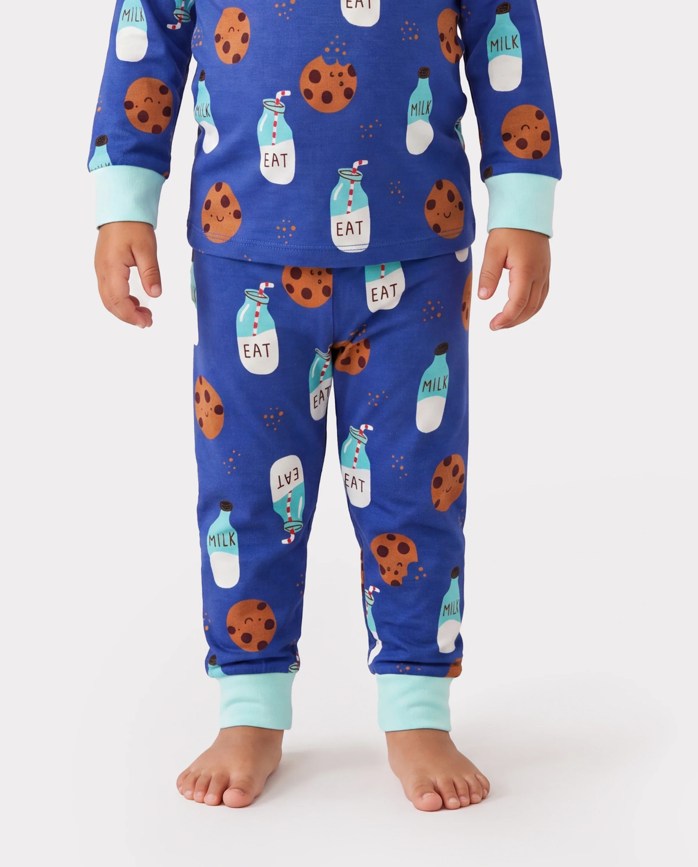 Bamboo Baby/Toddler 2-Piece Childlike Animal Print Snug-Fitting Pajamas Set Blue - Image 4