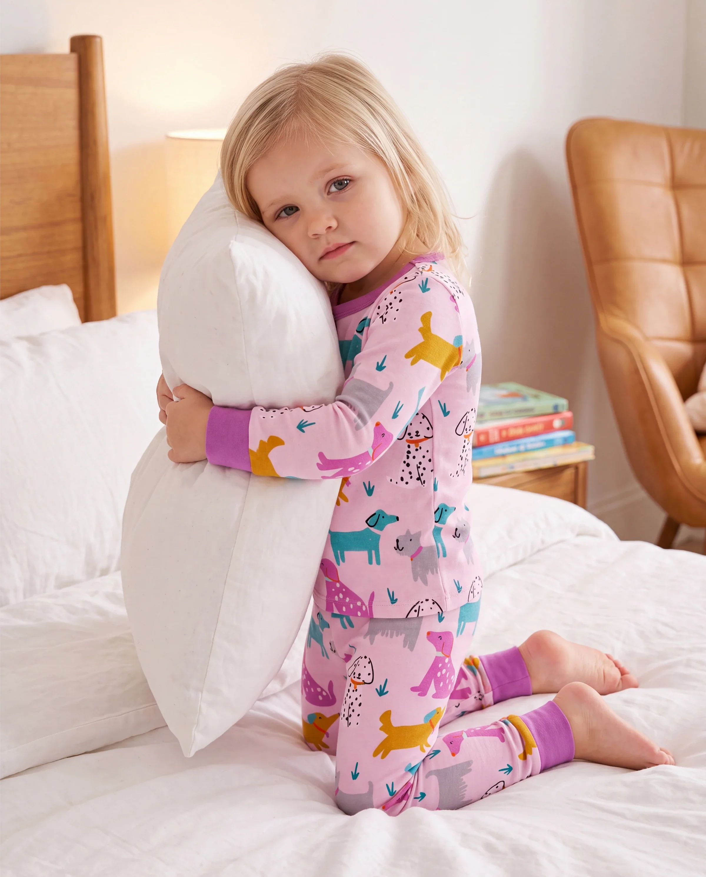 Bamboo Baby/Toddler 2-Piece Childlike Animal Print Snug-Fitting Pajamas Set Hot Pink - Image 7
